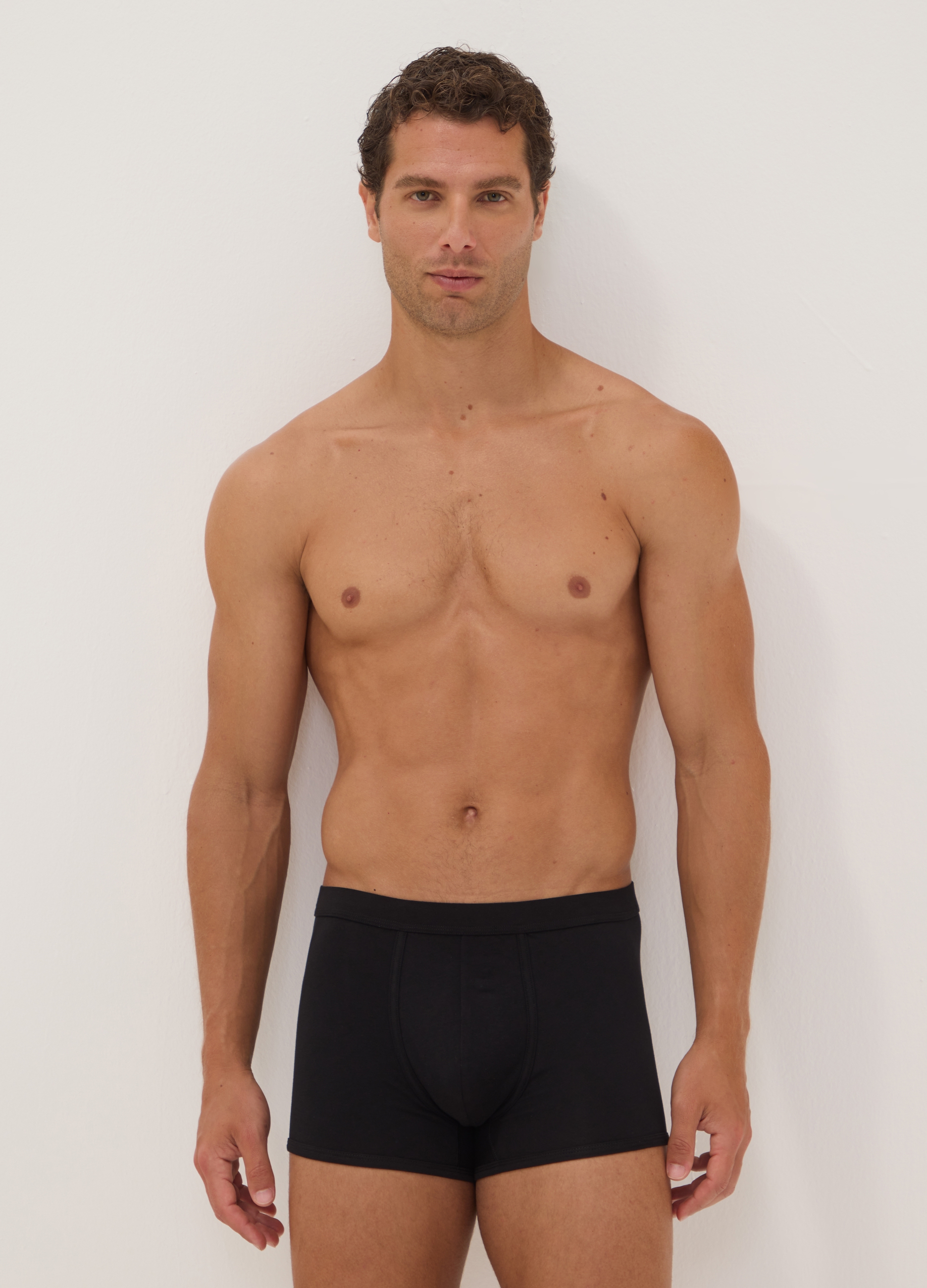 OVS, Tripack Di Boxer Neri In Cotone Extrafine Elasticizzato, Uomo, Nero, Taglia: S