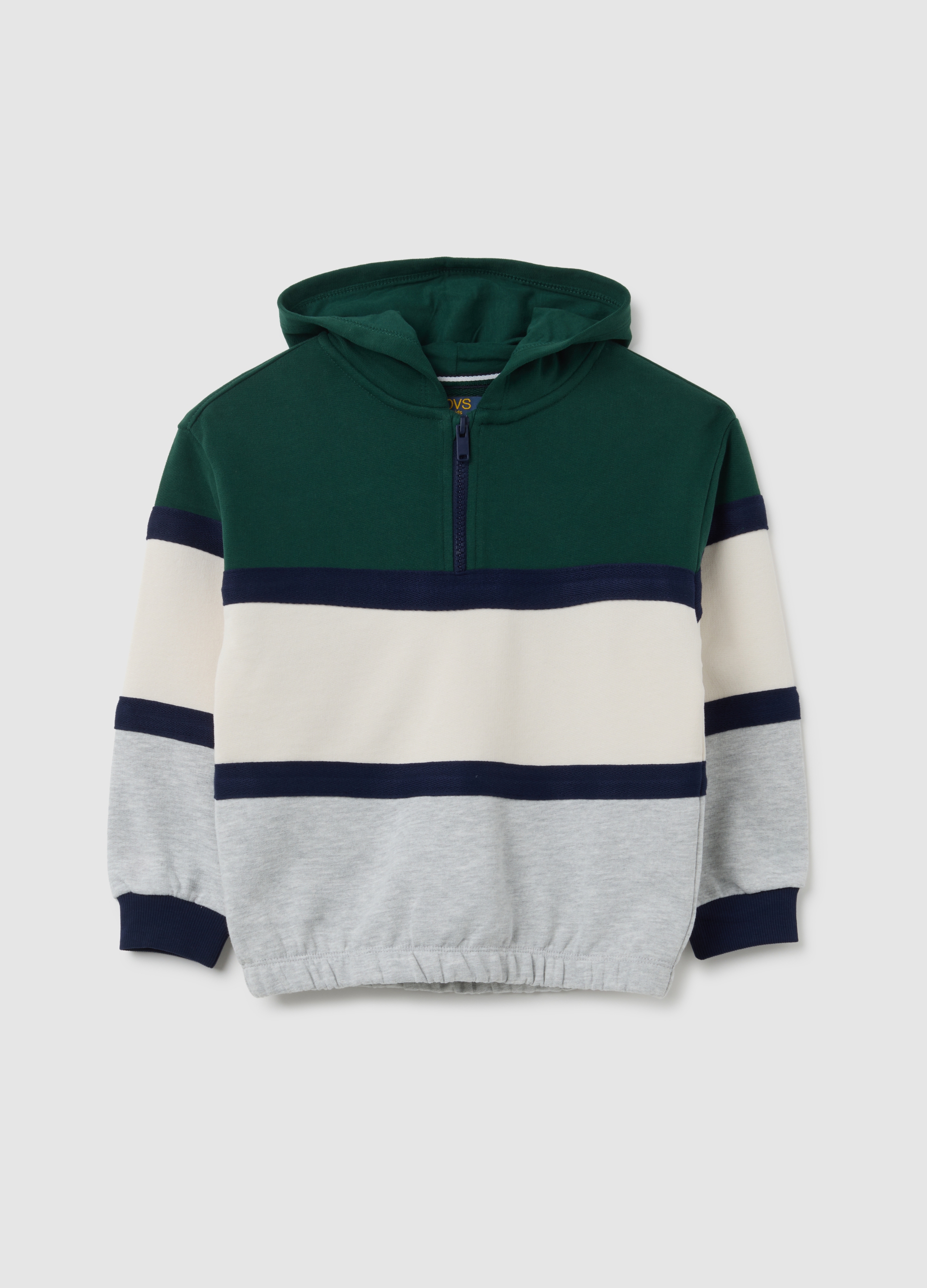 OVS, Felpa Da Bambino In Puro Cotone Multicolor Regular Fit, Junge, Grau/Grün, Größe: 3-4