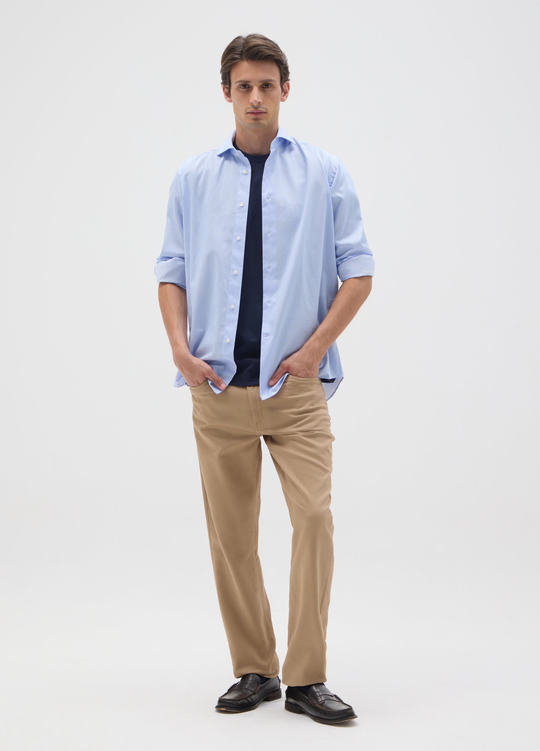 OVS, Pantalones Beige De Algodón Ajustados, Hombre, Beige Claro, Talla: 50