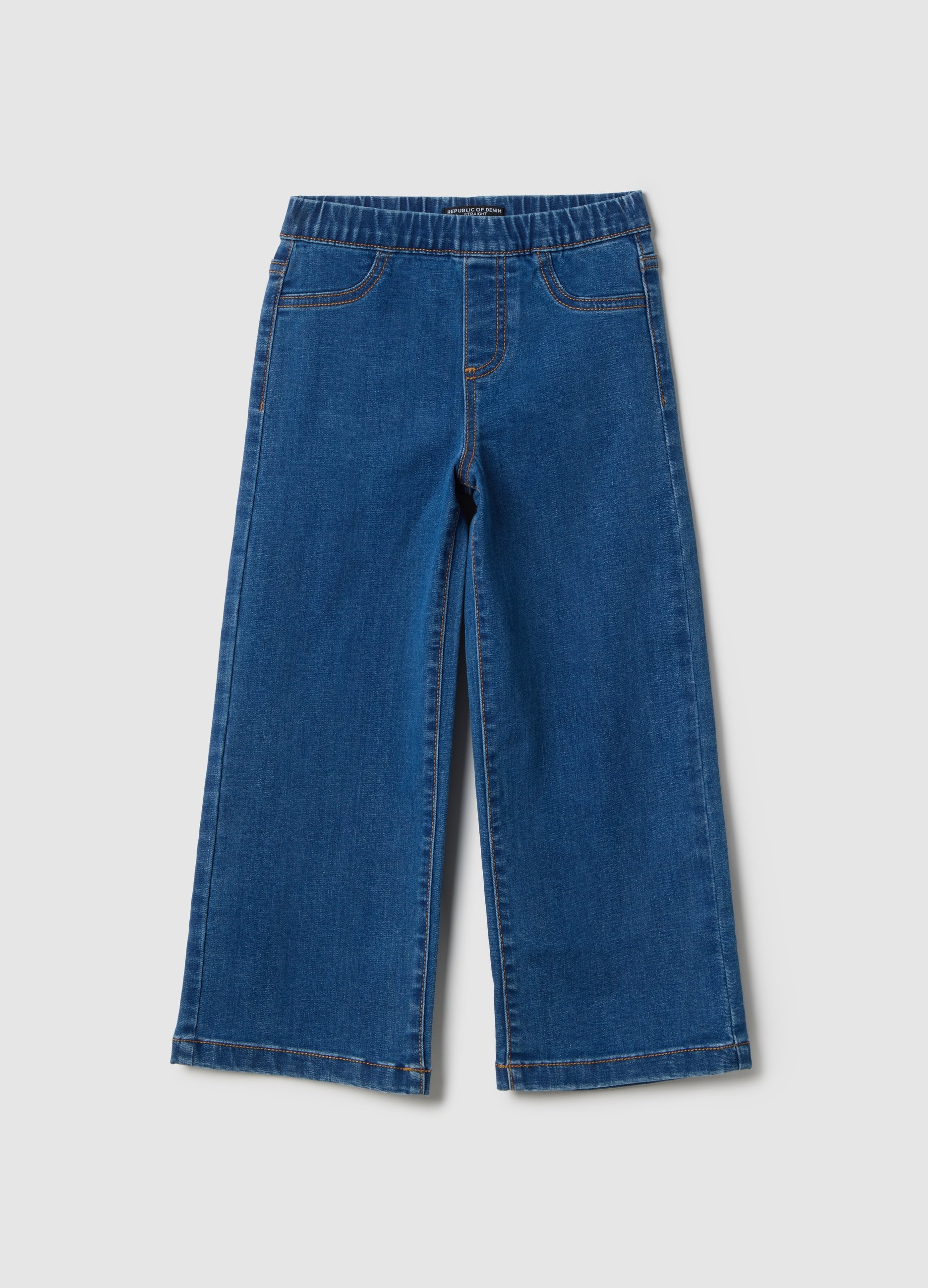 OVS KIDS, Jeggings Azul Para Niña En Mezcla De Algodón Elástico De Ajuste Regular, Niña, Blu Bluette, Talla: 9-10