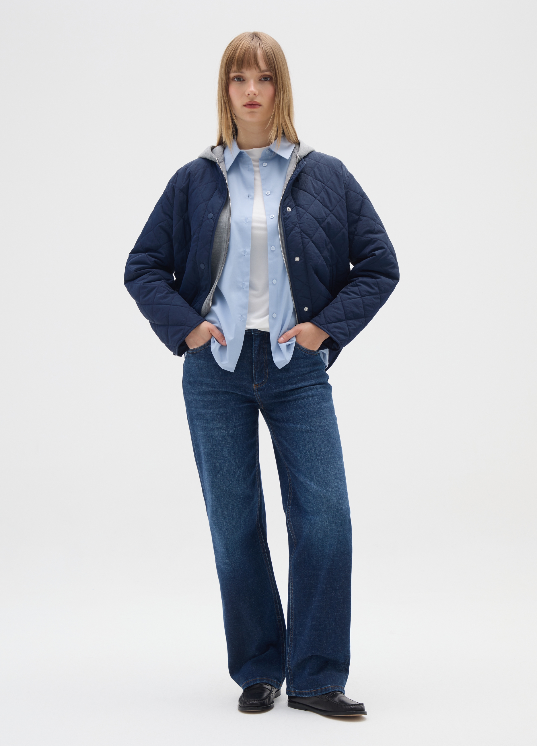 OVS, Chaqueta Husky Azul Ajuste Regular, Mujer, Azul marino, Talla: XS