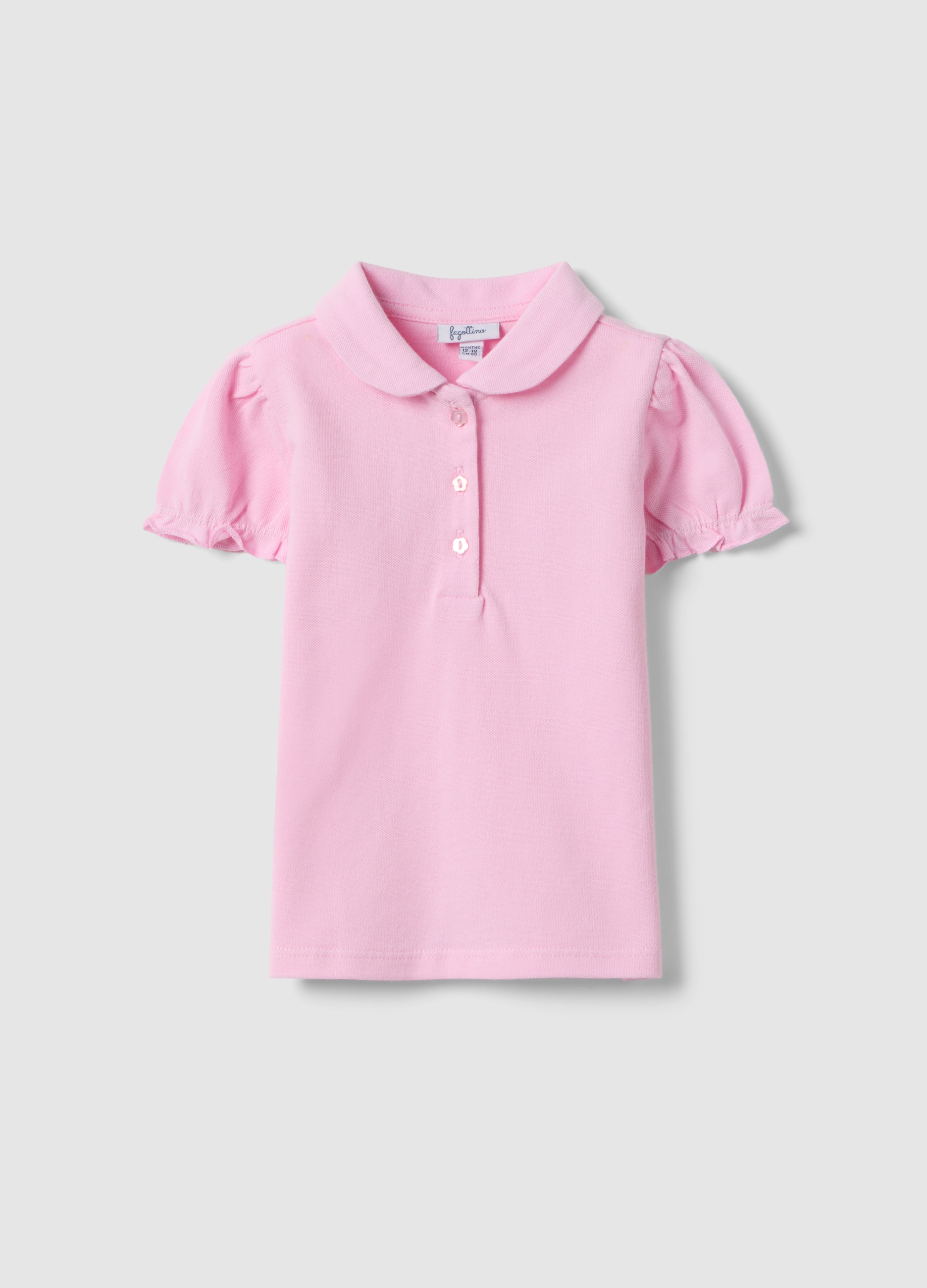 FAGOTTINO, Polo In Puro Cotone Rosa Da Bimba Regular Fit Con Maniche Arricciate, Niña, Rosa pastel, Talla: 12-18