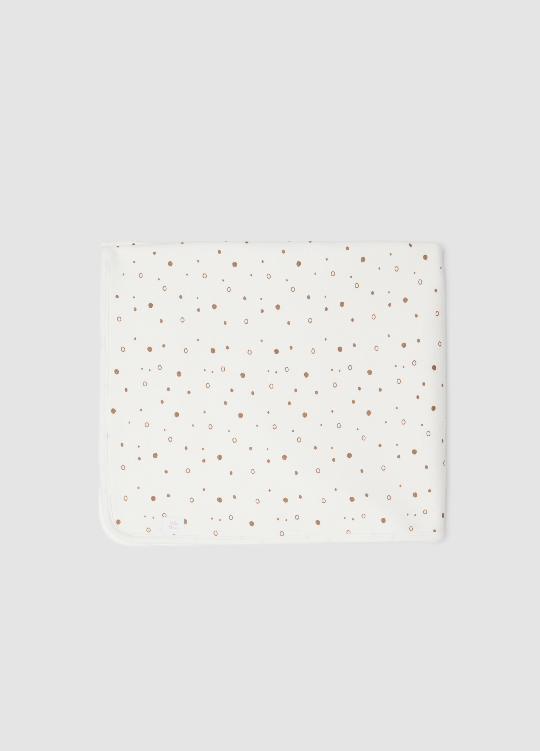 FAGOTTINO, Copertina Bianca In Misto Cotone Organico A Pois, Unisex, Bianco, Taglia: ONE SIZE