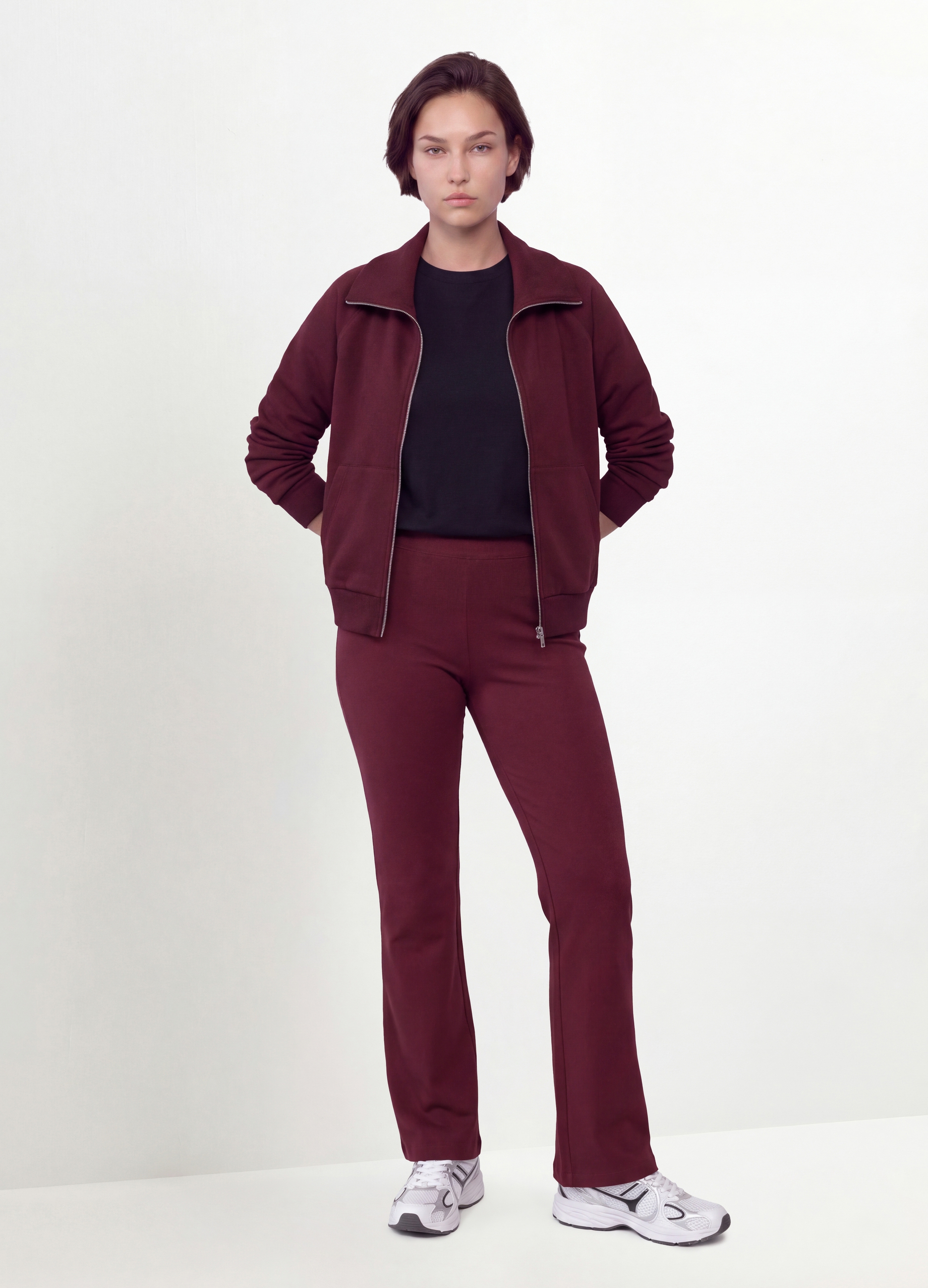 MYA, Leggings Rossi Flare In Cotone Elasticizzato, Donna, Rosso, Taglia: L