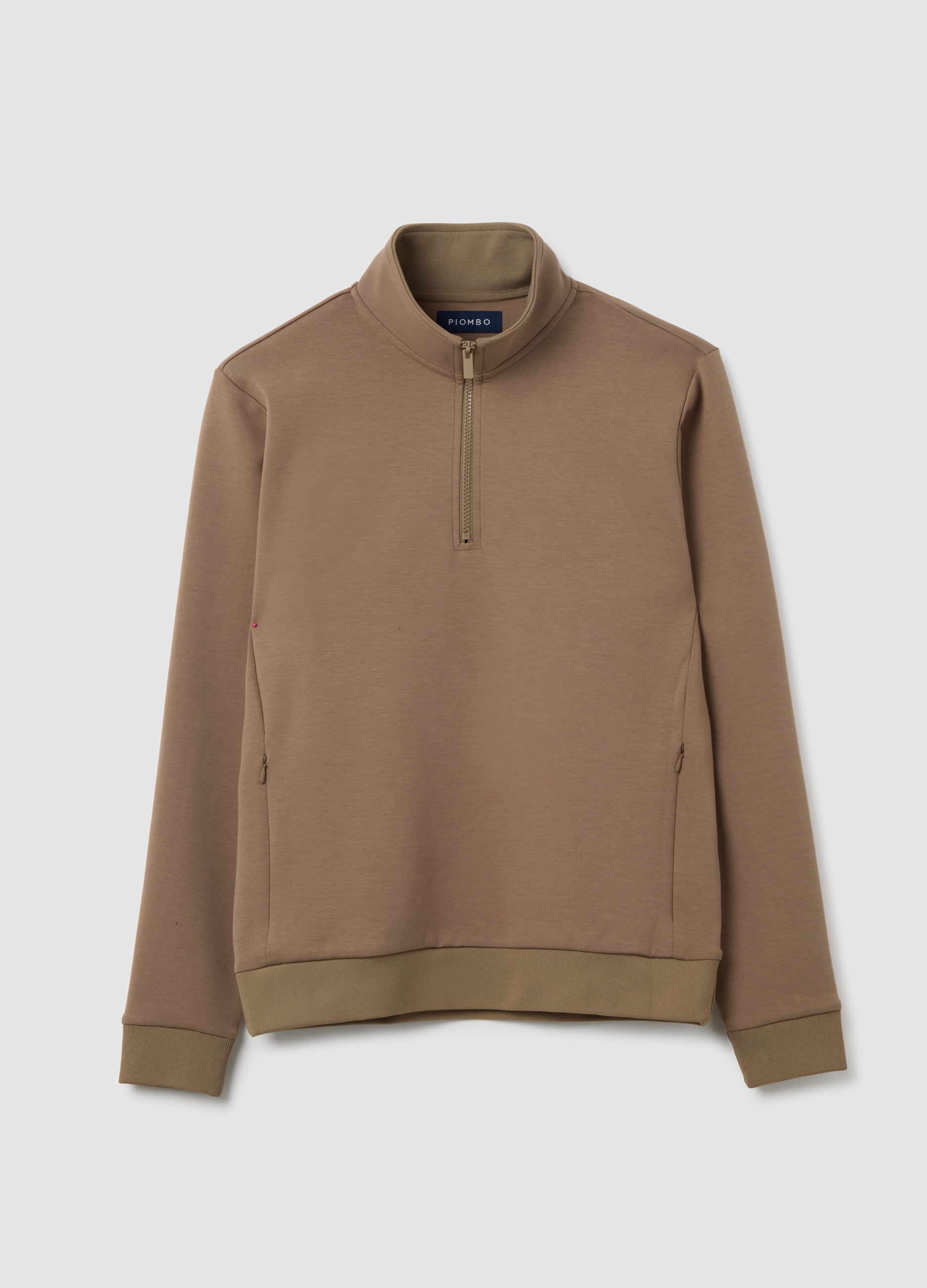 OVS, Sudadera Marrón Con Media Cremallera, Hombre, Marrón, Talla: XL