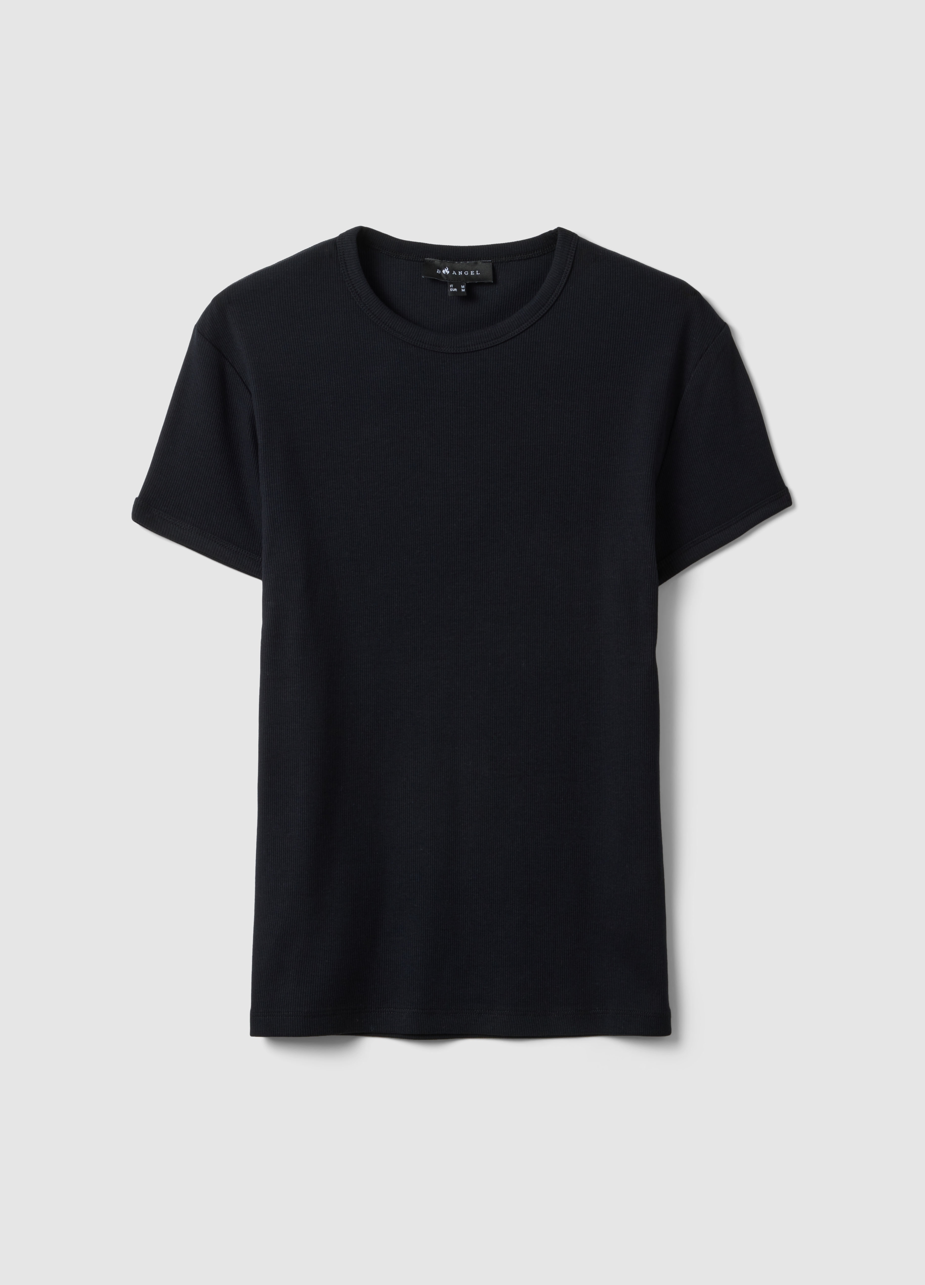B.ANGEL, T-shirt In Cotone Elasticizzato Nero Slim Fit, Hombre, Estampado Negro 1, Talla: S