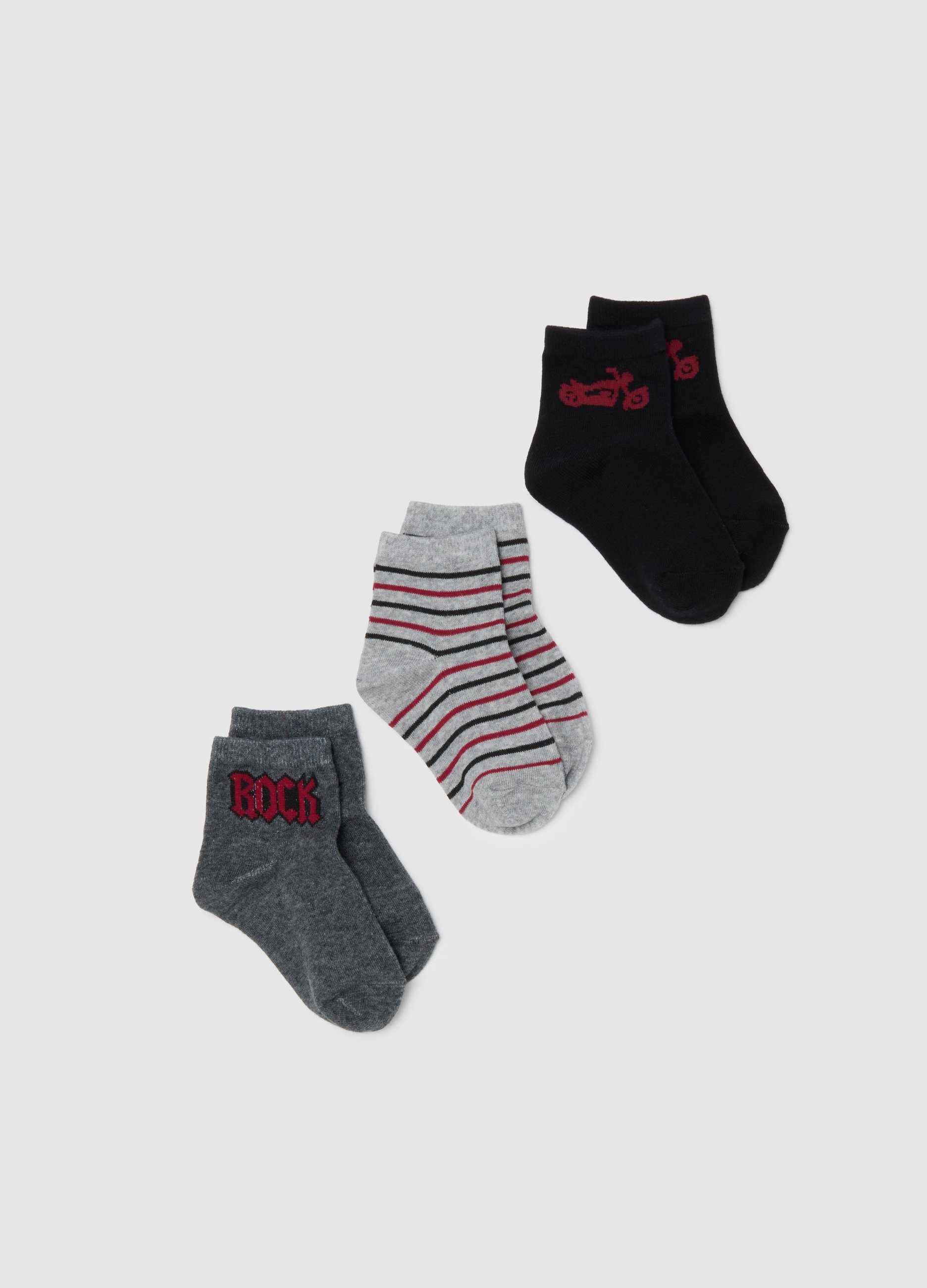 OVS, Graue Kurze Socken Für Jungen, Junge, Schwarz/Grau, Größe: 25/27
