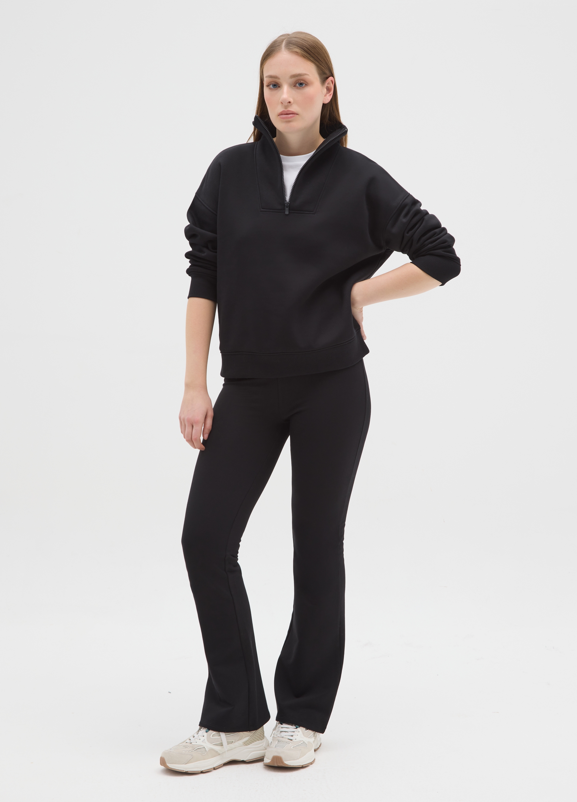 OVS, Leggings Neri Elasticizzati Flare, Donna, Nero, Taglia: XL