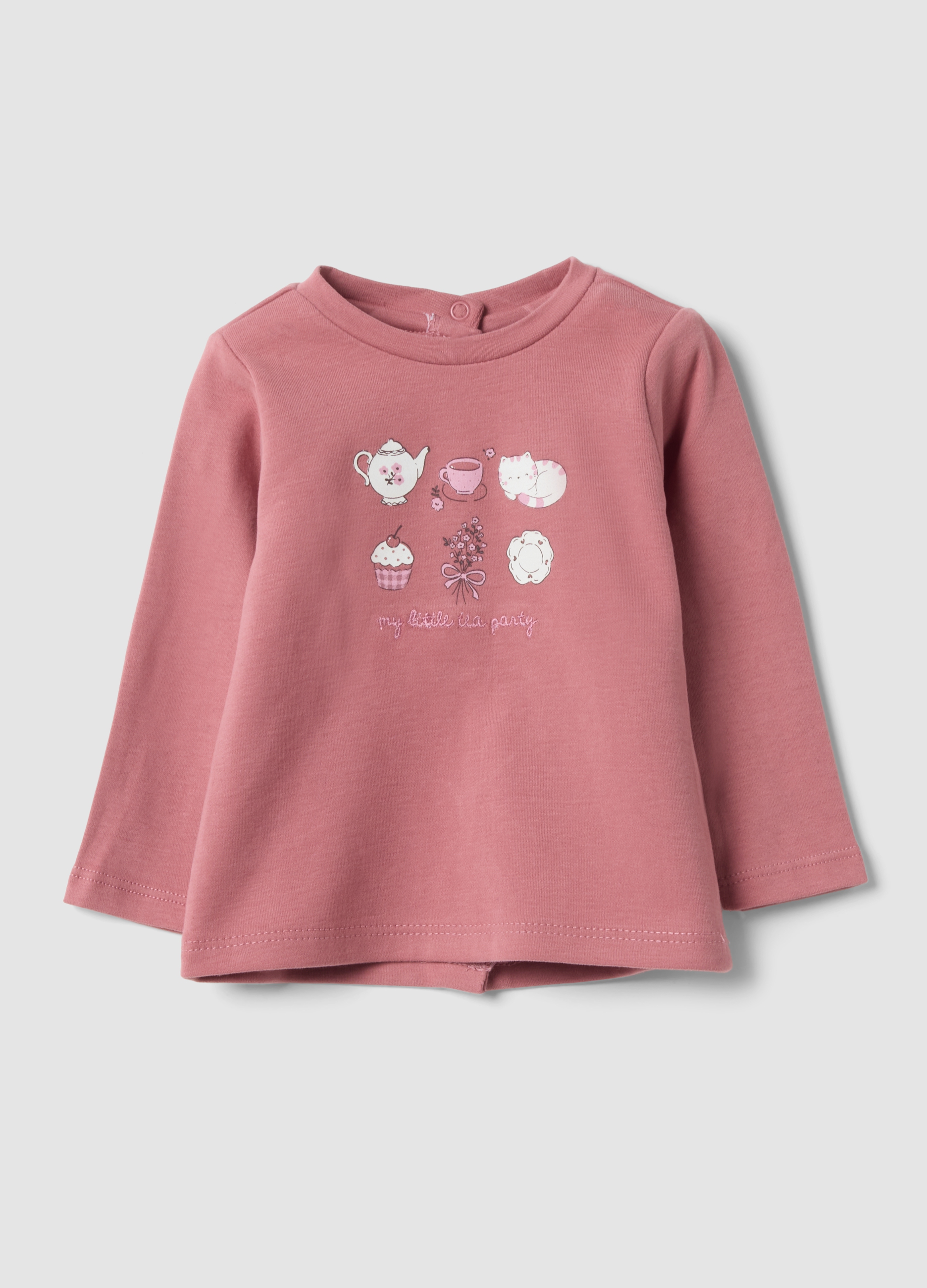 FAGOTTINO, Maglietta Rosa In Puro Cotone Organico Con Stampa Regular Fit, Neonata, Rosa, Taglia: 6-9
