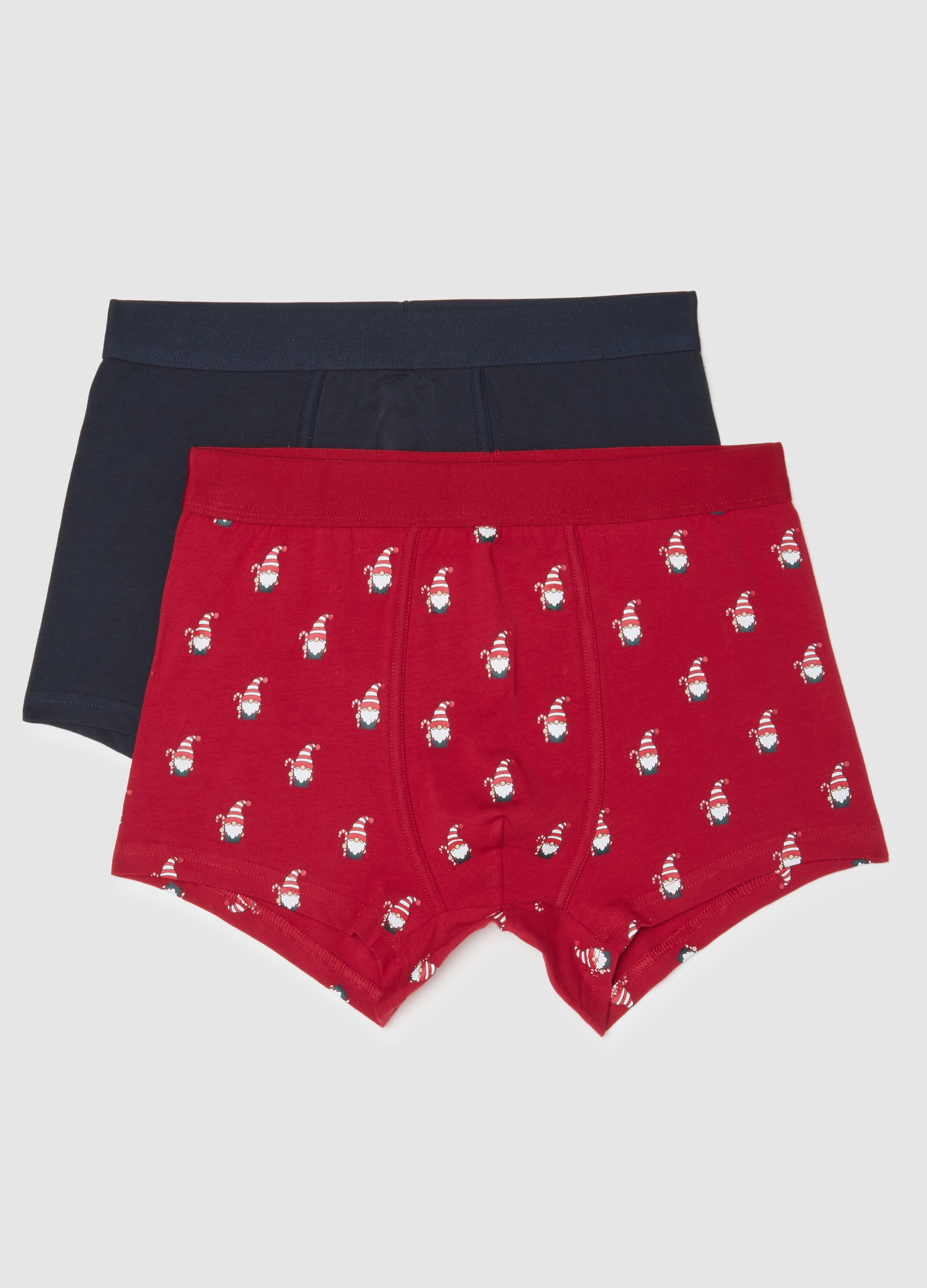 Bipack De Boxers Navideños Multicolor De Algodón Elástico Ajuste Regular, Hombre, Rojo/Azul, Talla: XXL
