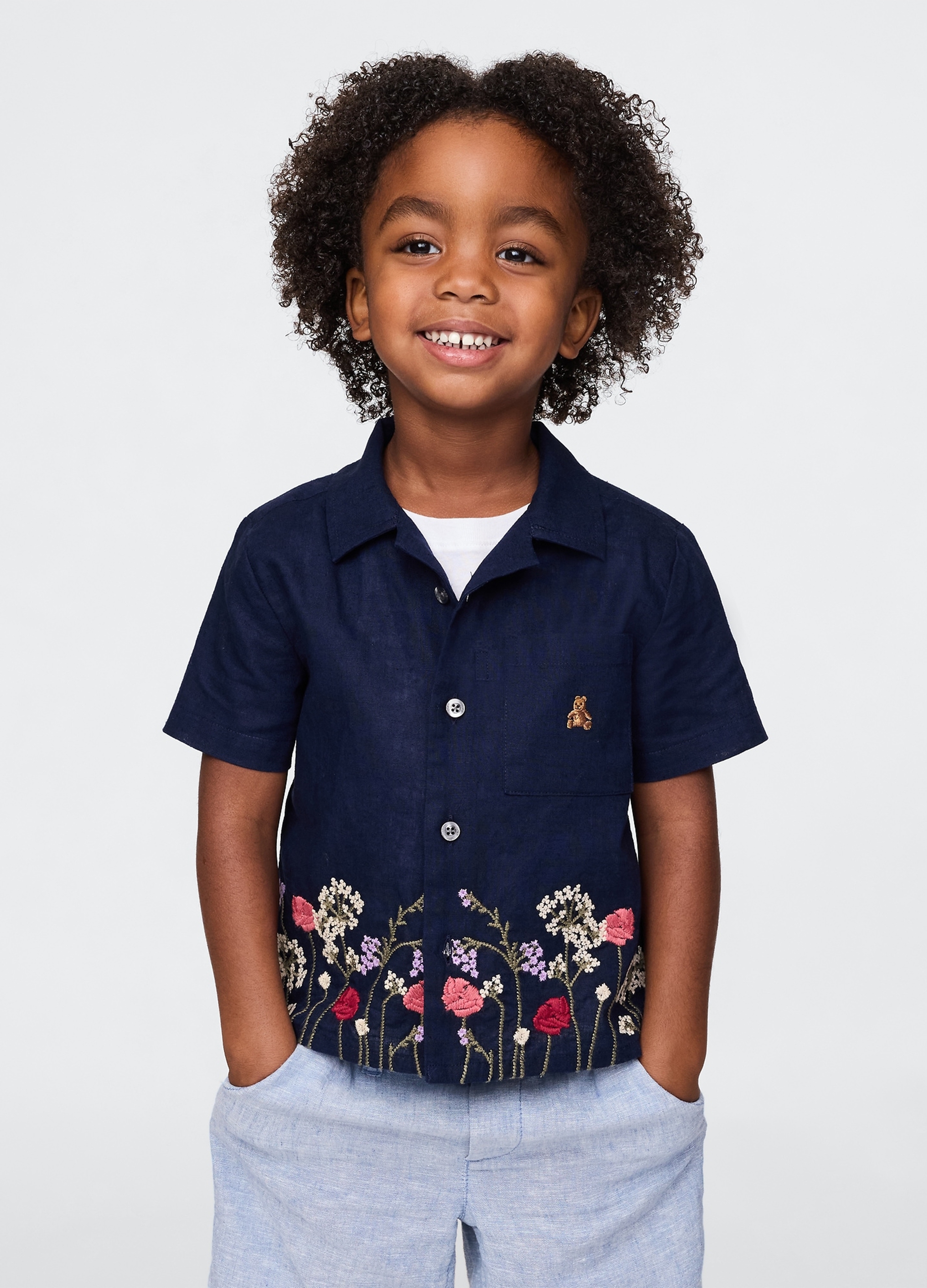 OVS, Camicia Con Ricami Floreali, Unisex, , Taglia: 12-18M/74-79