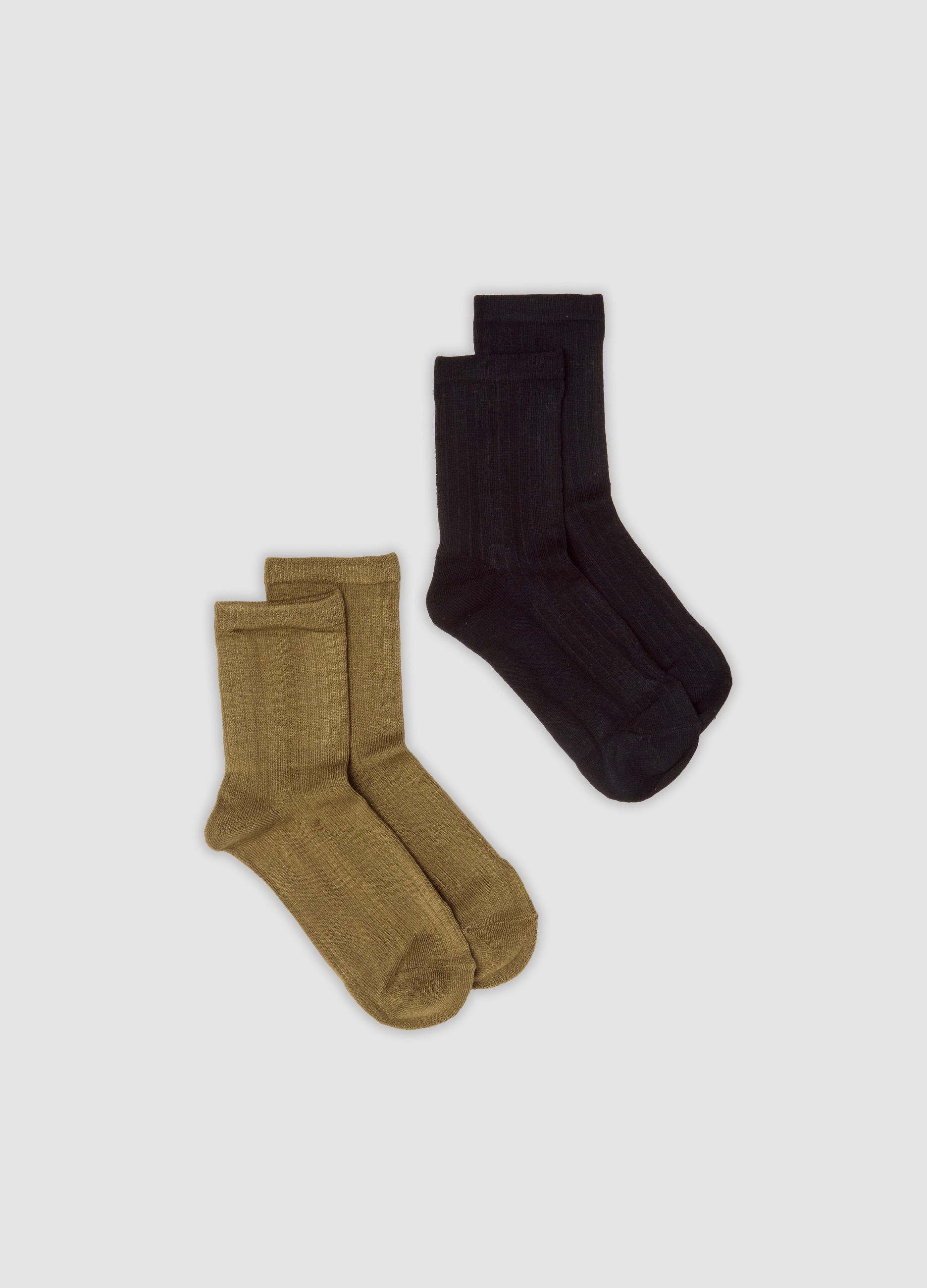 OVS, Bipack Di Calzini Verdi E Neri In Tessuto Elasticizzato, Donna, Multicolor, Taglia: ONE SIZE