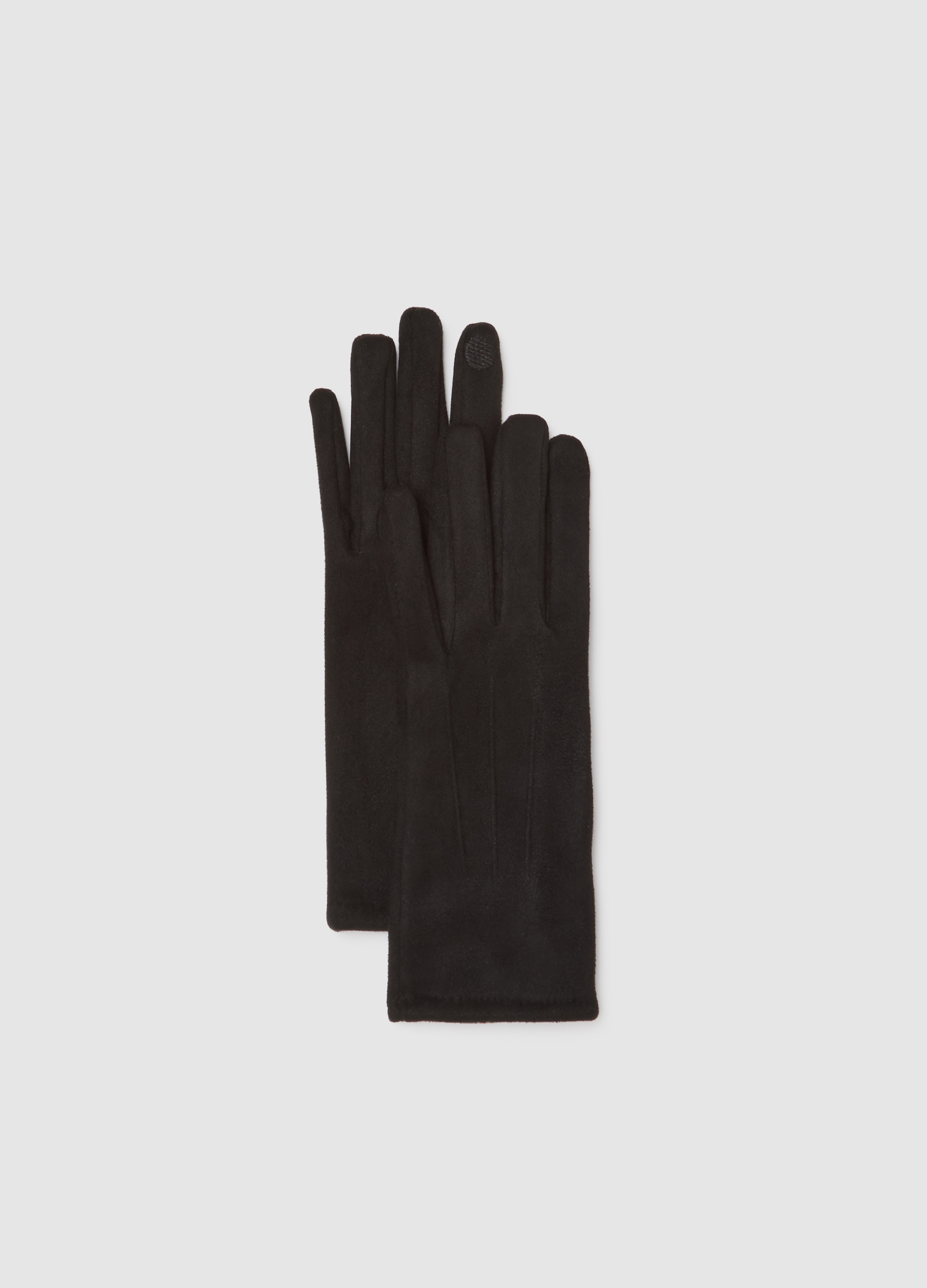 PIOMBO, Guantes De Tela Negros, Mujer, Gunmetal, Talla: FASUL