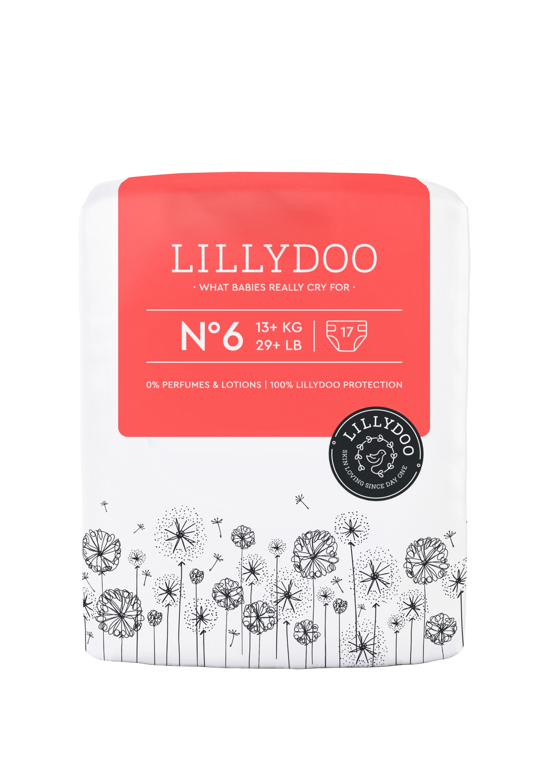 Pañales Para Pieles Sensibles N° 6 (13-18 Kg) Lillydoo, Unisex, Rojo fresa, Talla: FASUL