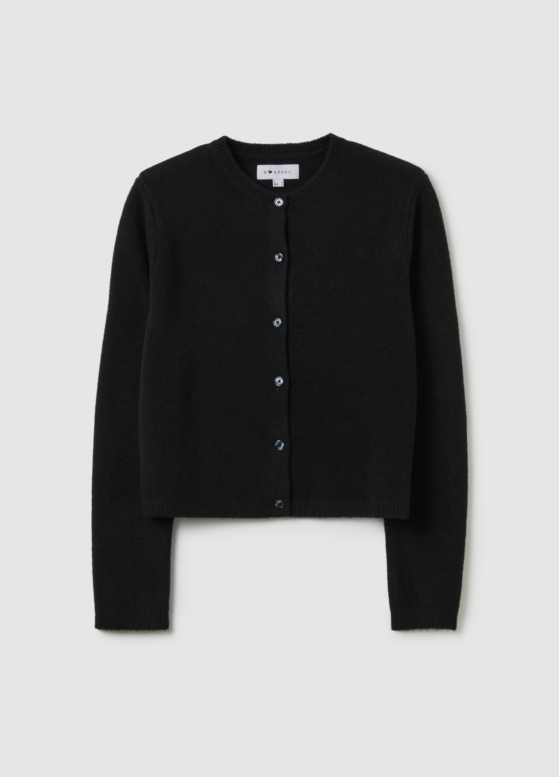 Cardigan Nero Regular Fit Con Bottoni, Mujer, Gunmetal, Talla: 38