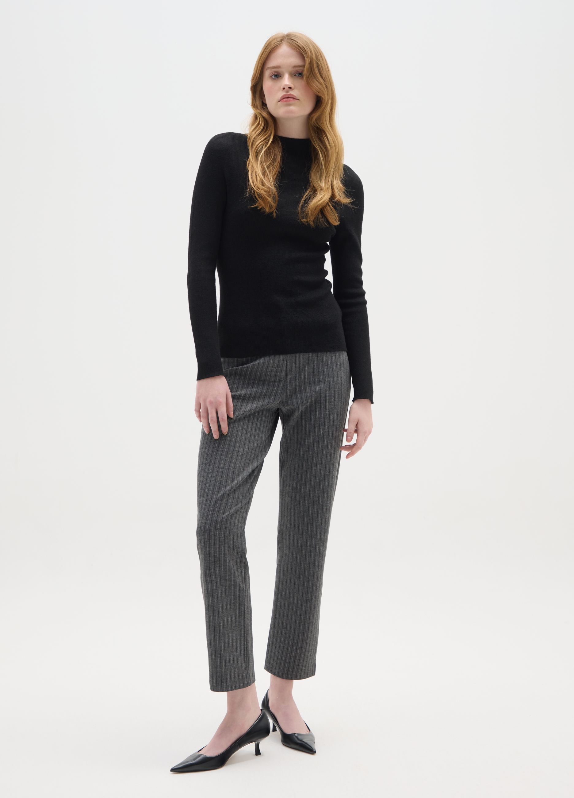 HYBRID, Pantaloni Grigi Regular Fit, Donna, Grigio, Taglia: L