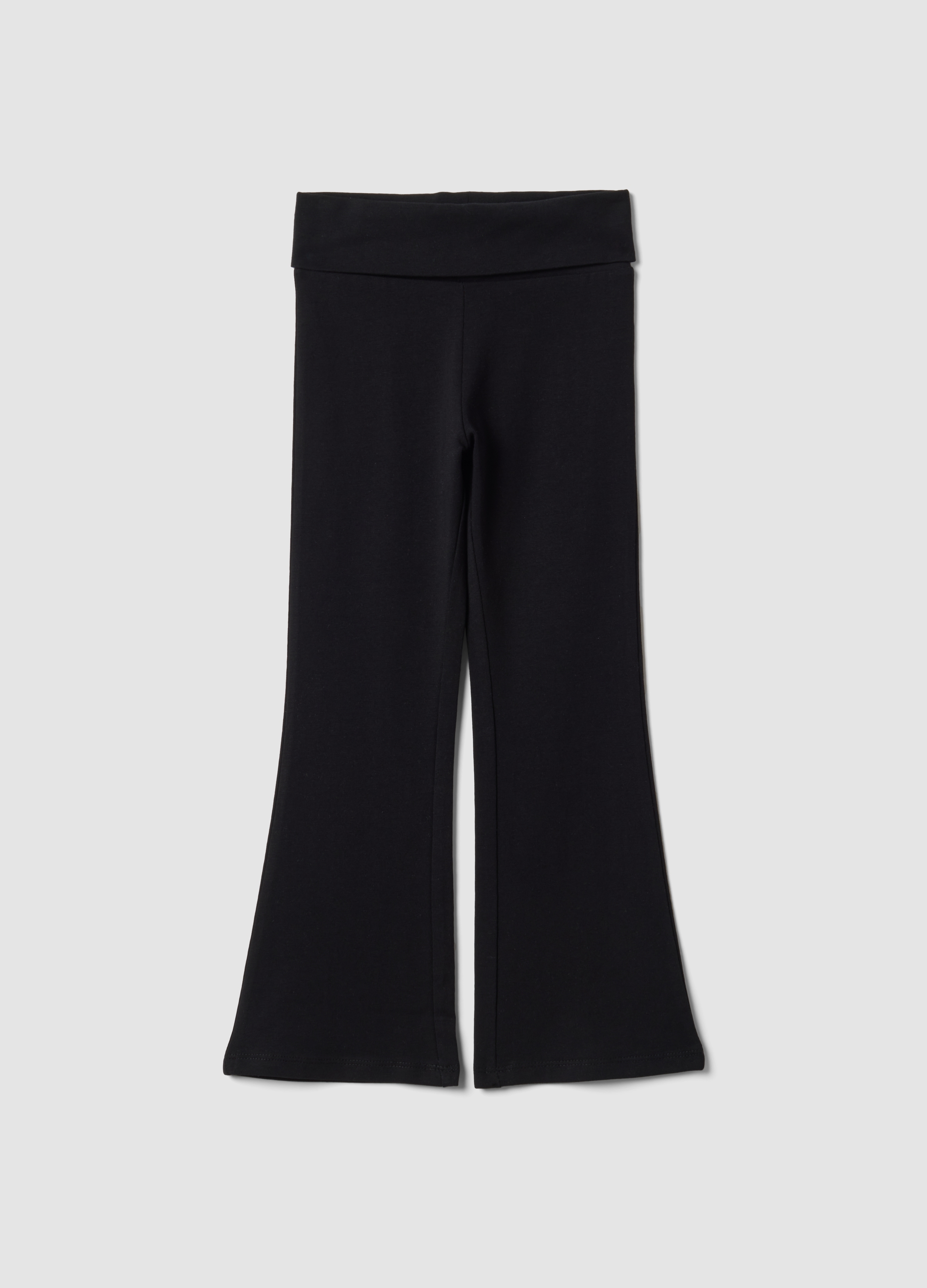 OVS KIDS, Leggings Neri Flare In Cotone Organico Elasticizzato Per Bambina, Nero, Taglia: 6-7