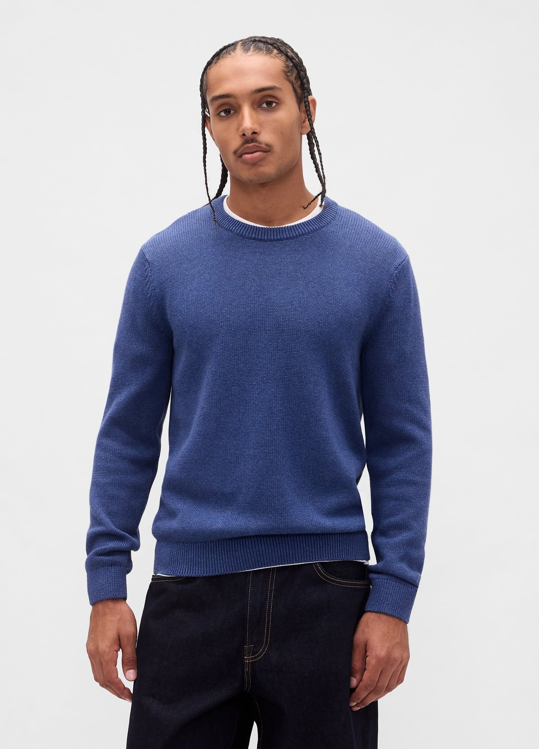 GAP, Maglione Girocollo In Cotone, Uomo, Azzurro, Taglia: XL