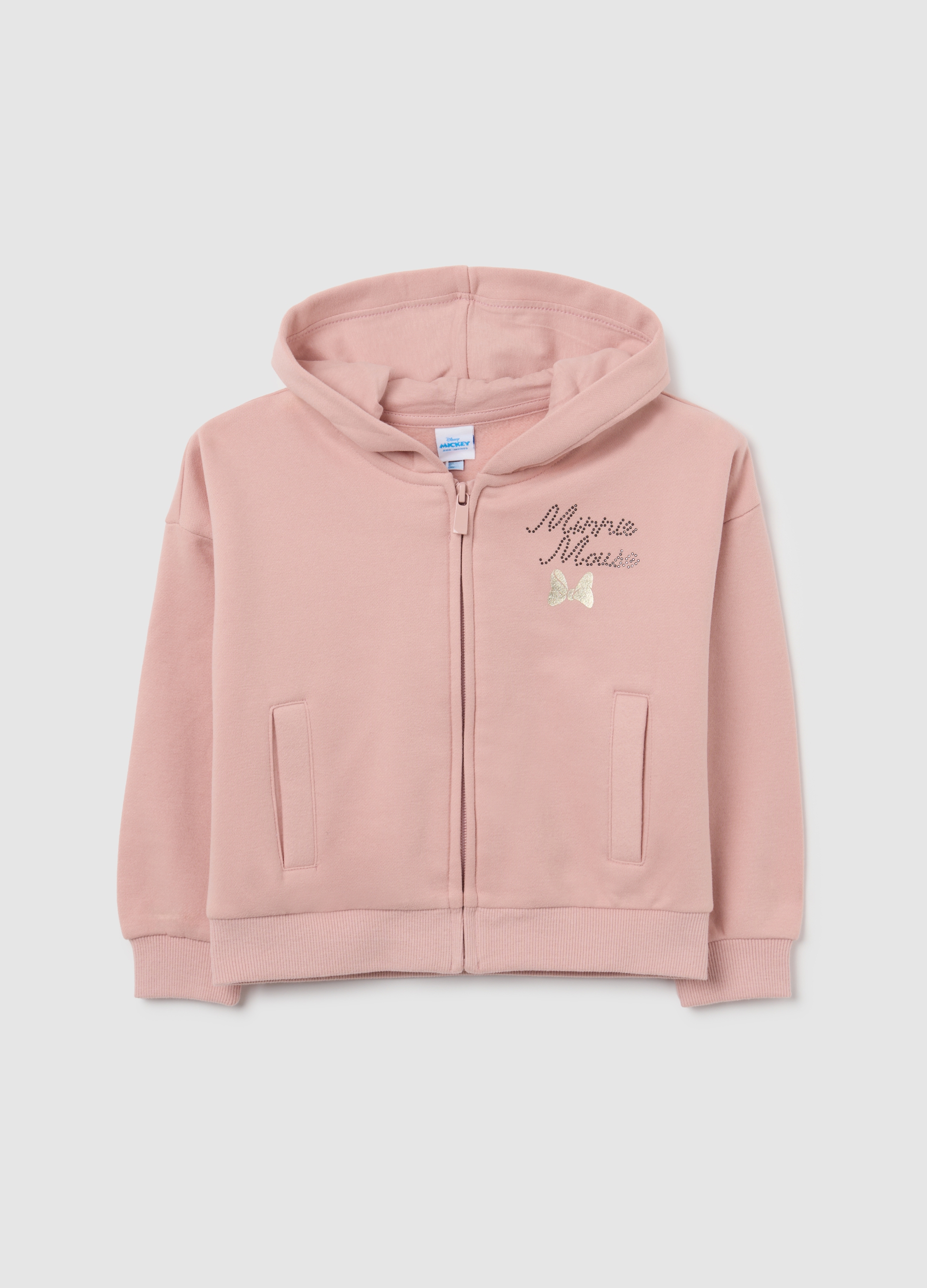 DISNEY, Felpa Da Bambina In Misto Cotone Rosa Regular Fit Con Stampa Disney, Rosa, Taglia: 3-4