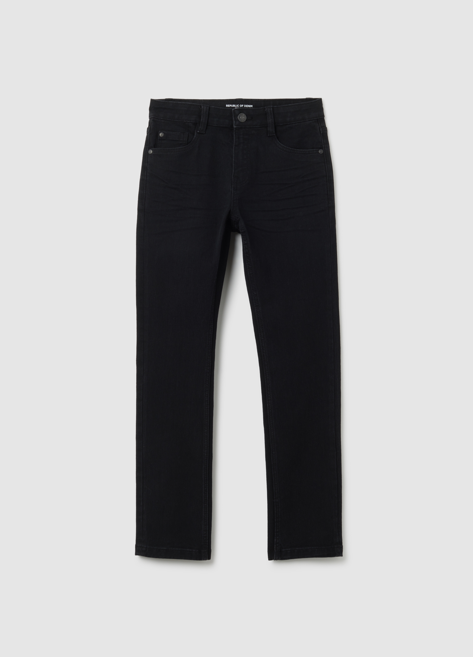 Jeans Da Ragazzo In Denim Nero Regular Fit, Niño, Gris Grafito, Talla: 14-15