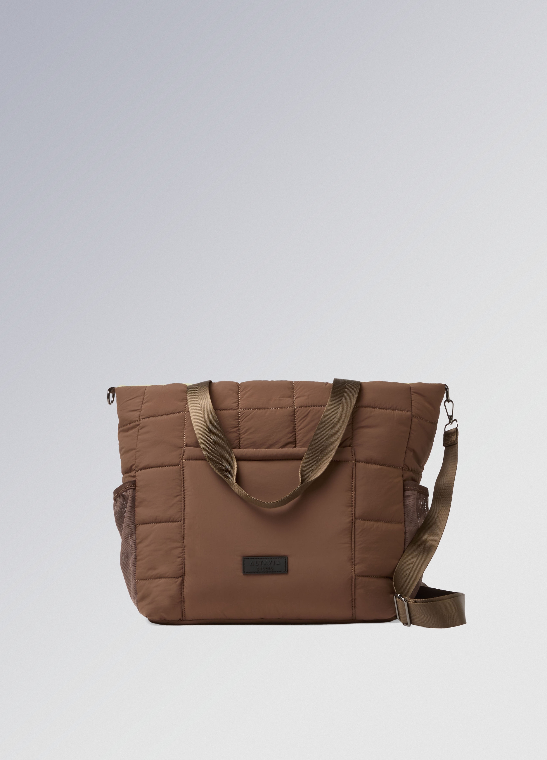 Altavia Studio, Bolsa Shopper Acolchada Altavia Studio, Mujer, Marrón/Amarillo, Talla: FASUL