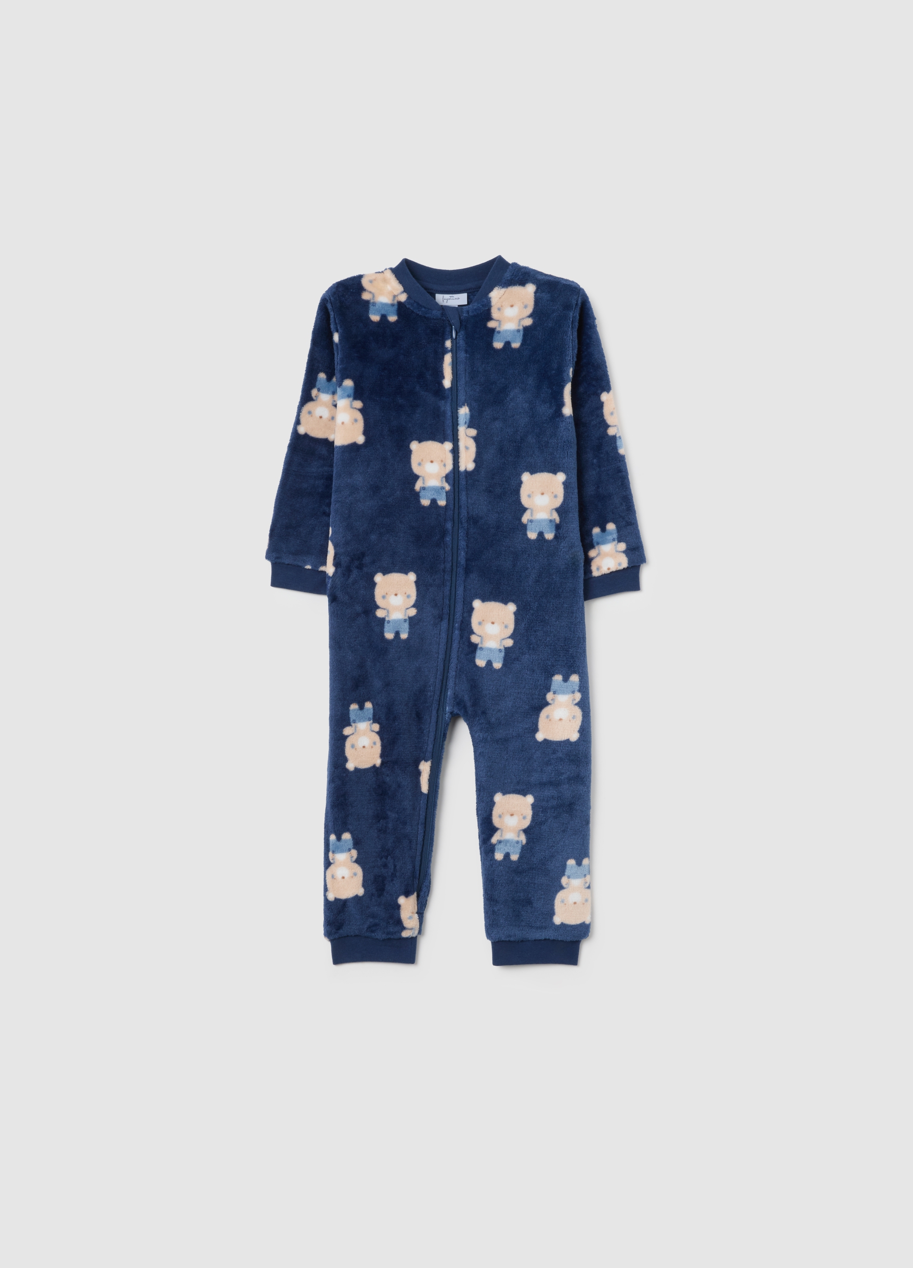 FAGOTTINO, Tutina Blu Con Orsetti, Niño, Azul/beige, Talla: 12-18