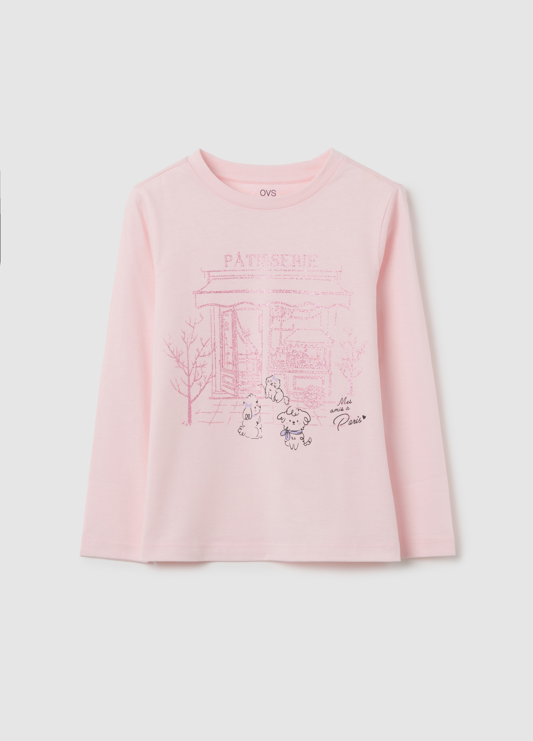 Maglietta Da Bambina In Puro Cotone Rosa Regular Fit, Niña, Rosa Claro, Talla: 6-7