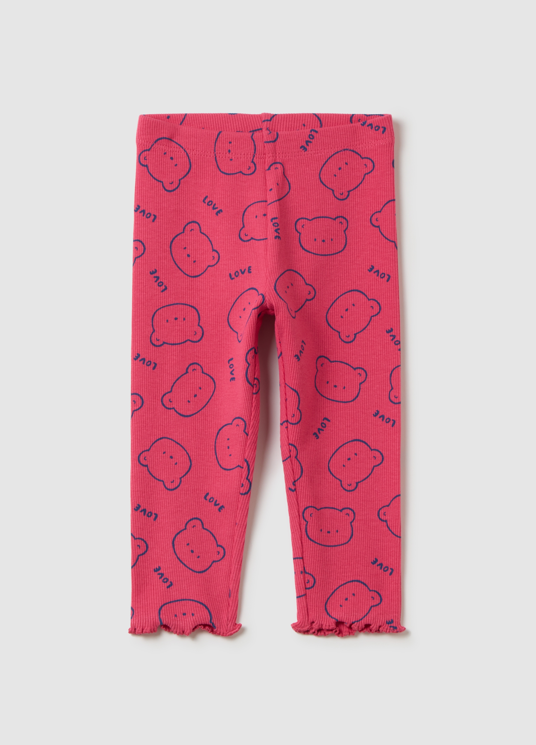 OVS, Rosa Mädchen-leggings Aus Stretch-baumwolle, Mädchen, Fuchsia, Größe: 9-12