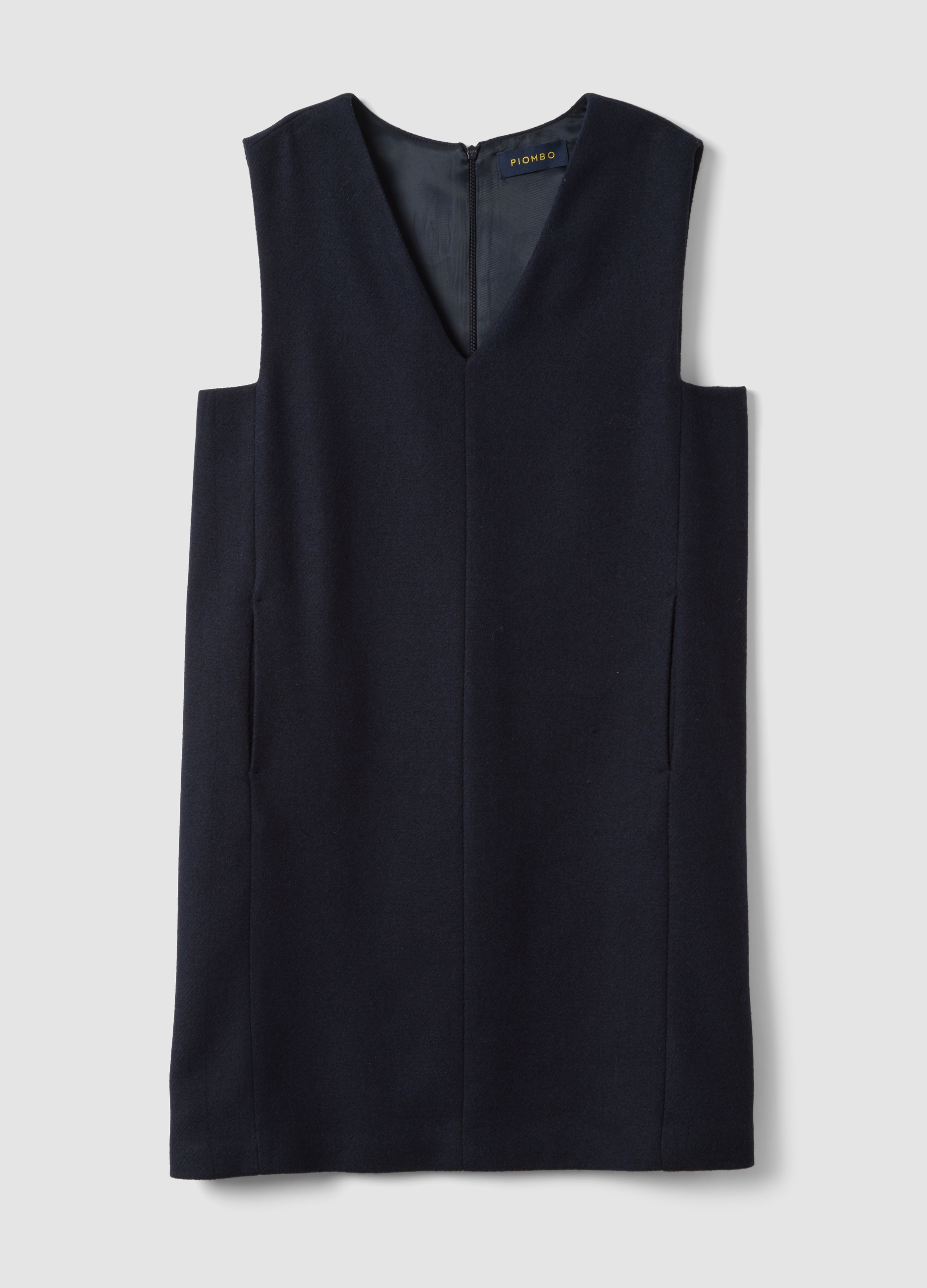 PIOMBO, Abito Smanicato Blu In Misto Lana Regular Fit, Donna, Blu, Taglia: M
