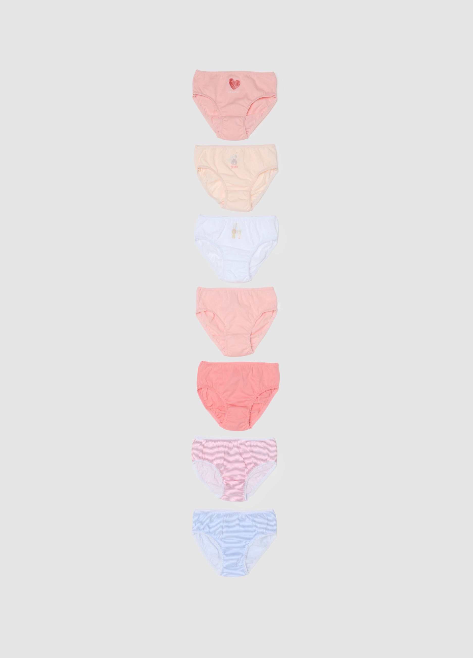 Conjunto De Braguitas De Niña En Algodón Puro Multicolor Regular Fit, Niña, Pink/White, Talla: 12-18