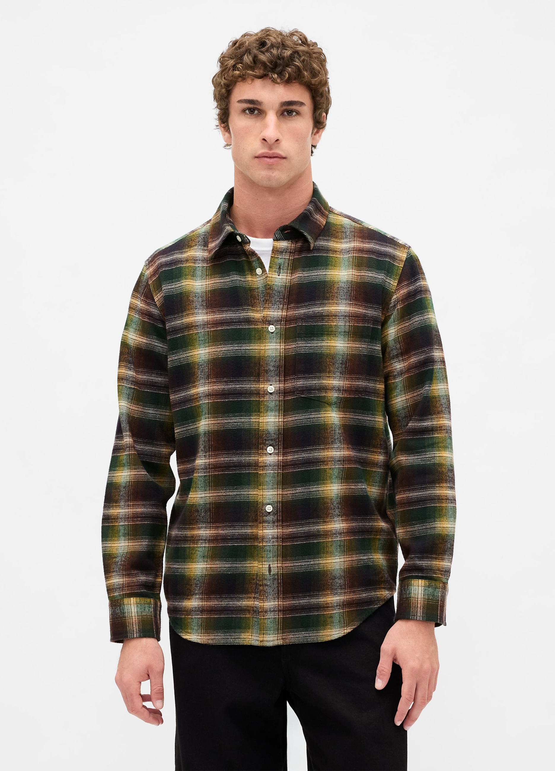 GAP, Camicia A Maniche Lunghe In Cotone, Uomo, Multicolor, Taglia: XS
