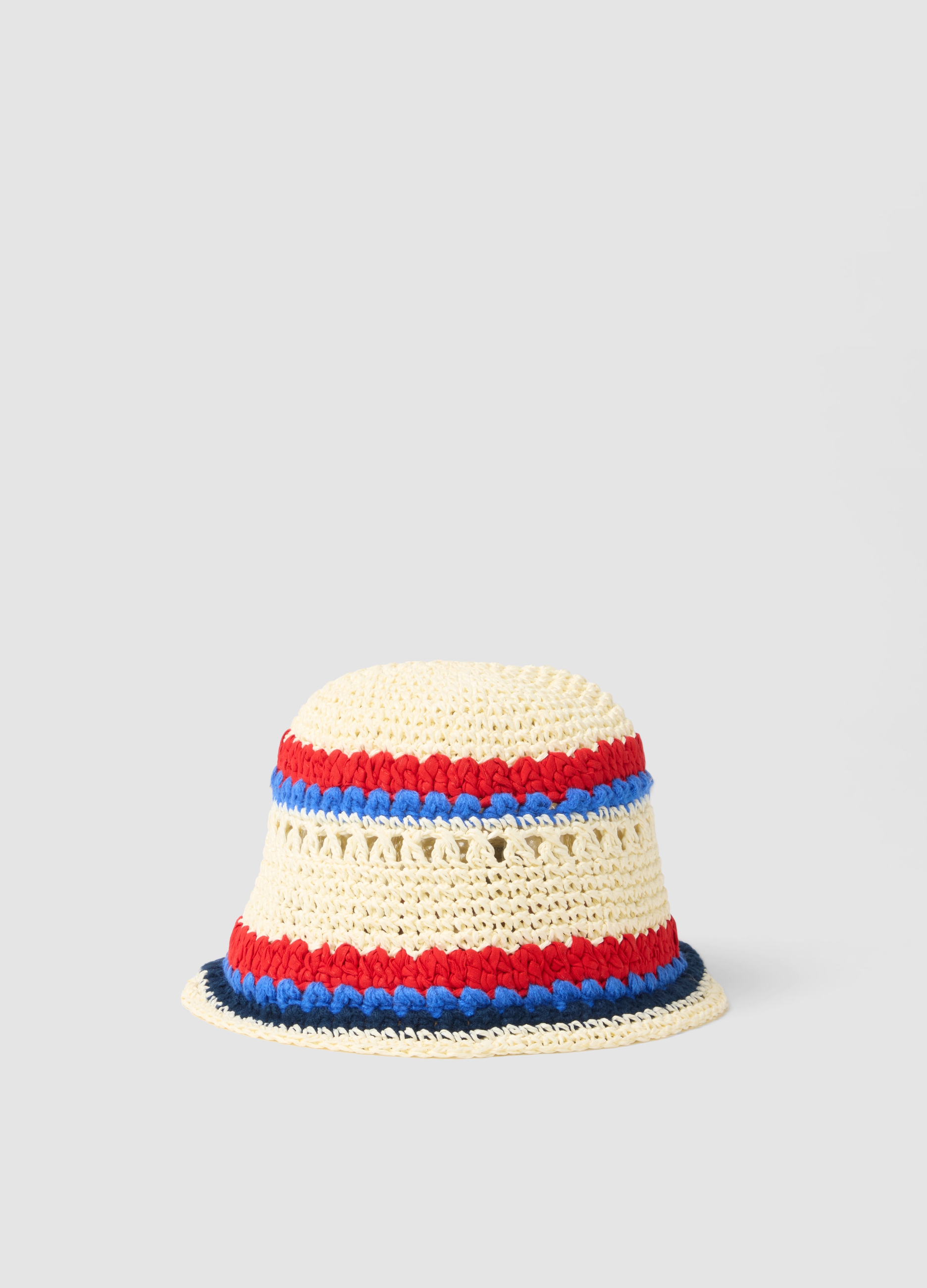 Piombo, Multicolor-bucket-hat Aus Papier- Und Baumwollmix, Frau, Multicolor, Größe, 56