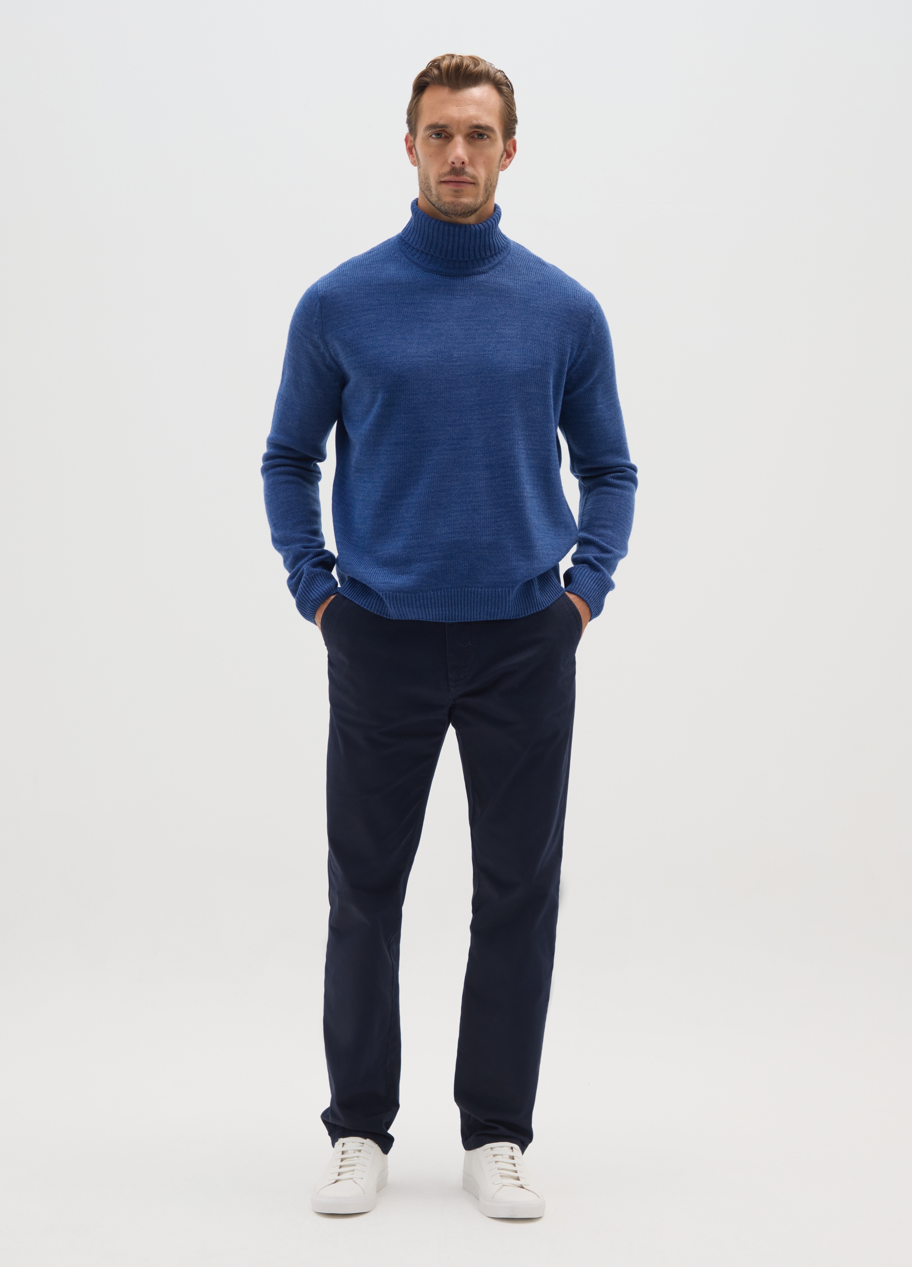 Jersey Azul De Cuello Alto, Hombre, Azul, Talla: XXL