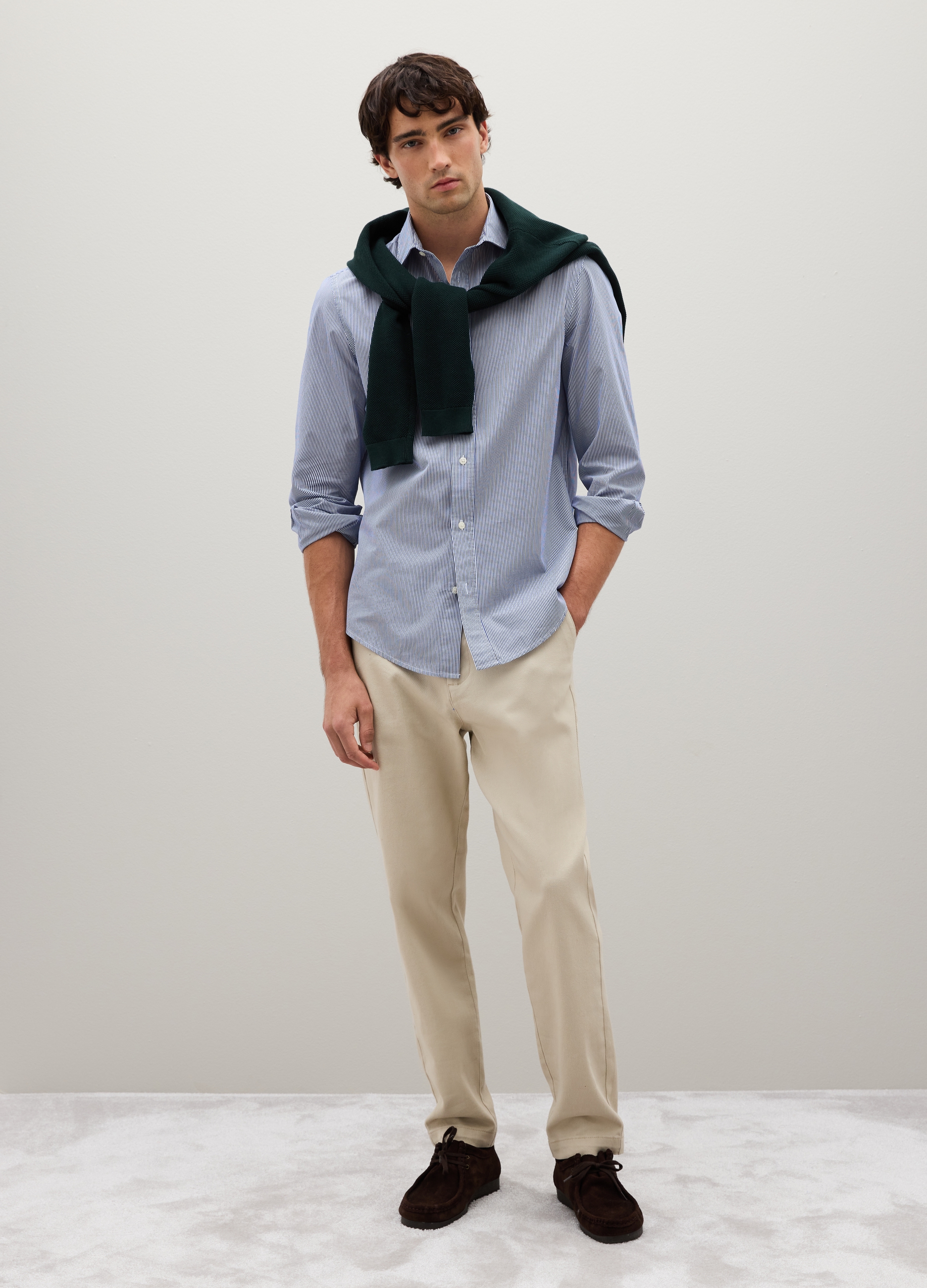 PIOMBO, Camicia In Puro Cotone Blu Regular Fit, Uomo, Blu, Taglia: S