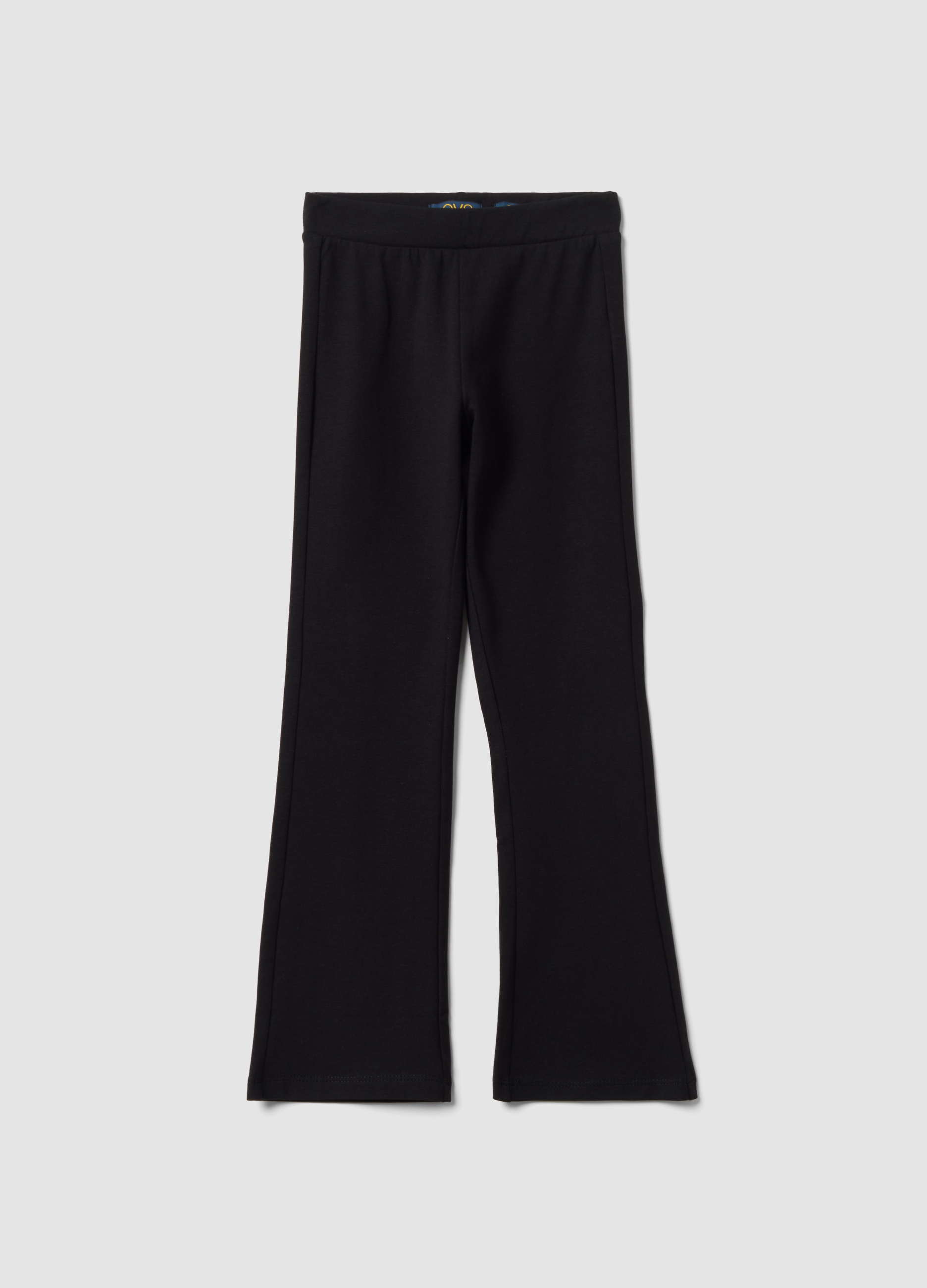 OVS KIDS, Leggings Neri Svasati In Cotone Elasticizzato, Bambina, Nero, Taglia: 7-8