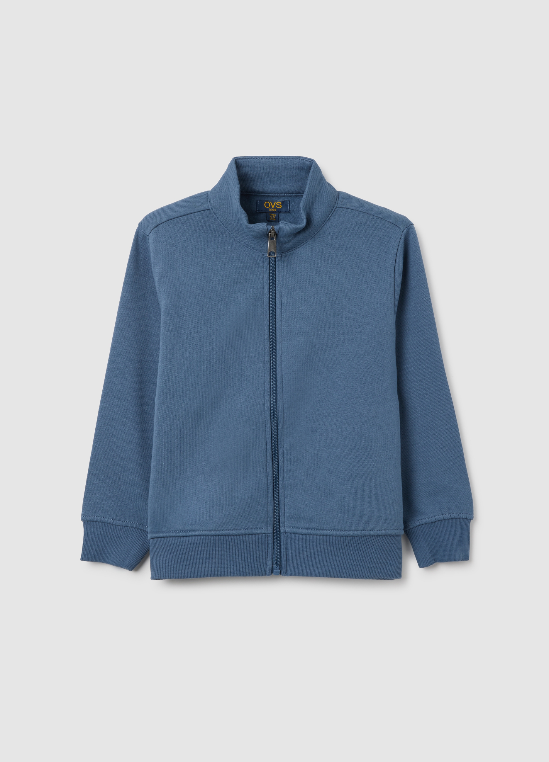 Felpa Da Bambino In Puro Cotone Blu Con Zip, Niño, Azul oscuro, Talla: 6-7