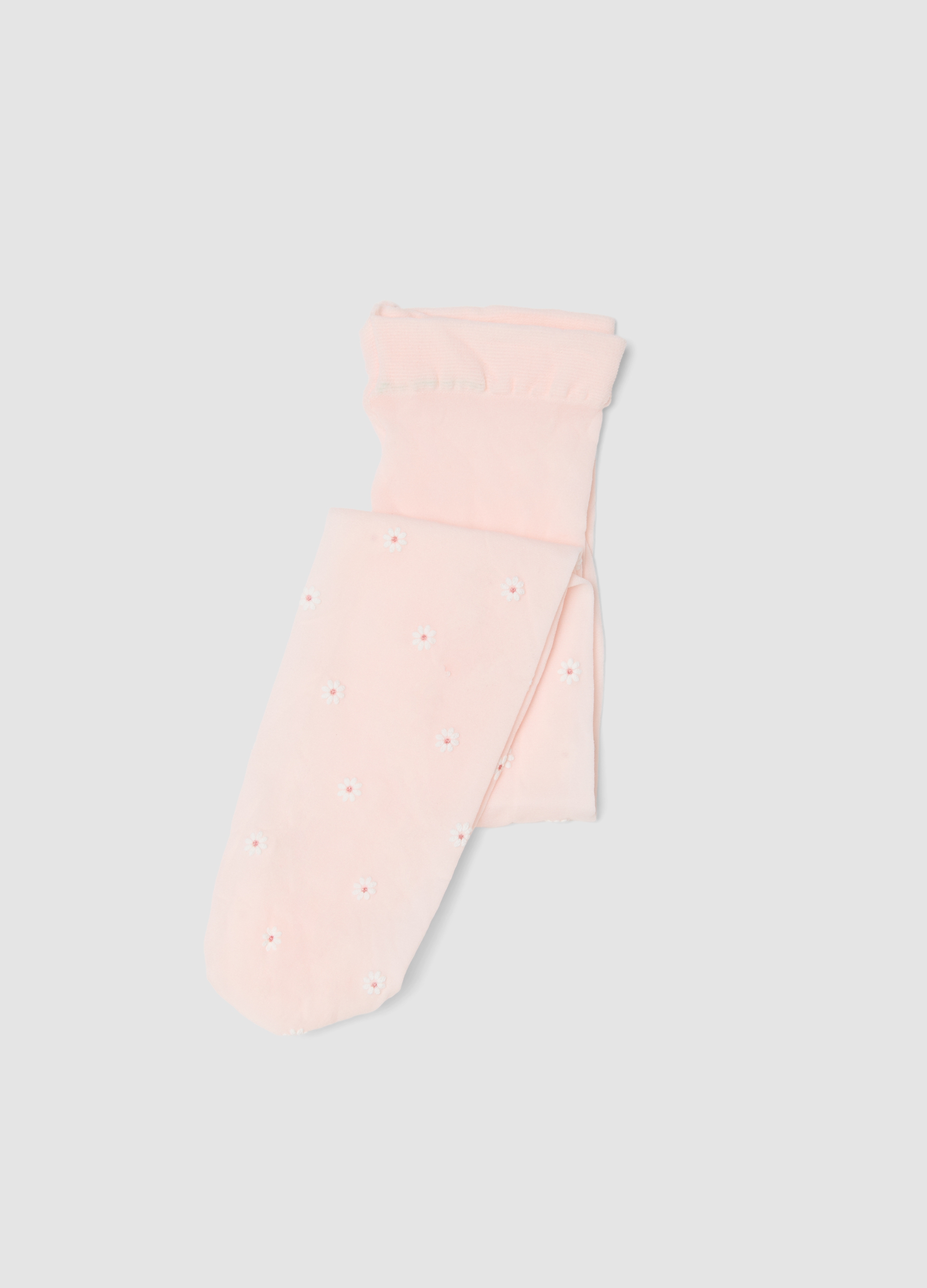 OVS KIDS, Pantimedias Elásticas Rosas Para Niñas Con Margaritas, Niña, Rosa pastel, Talla: 6-8