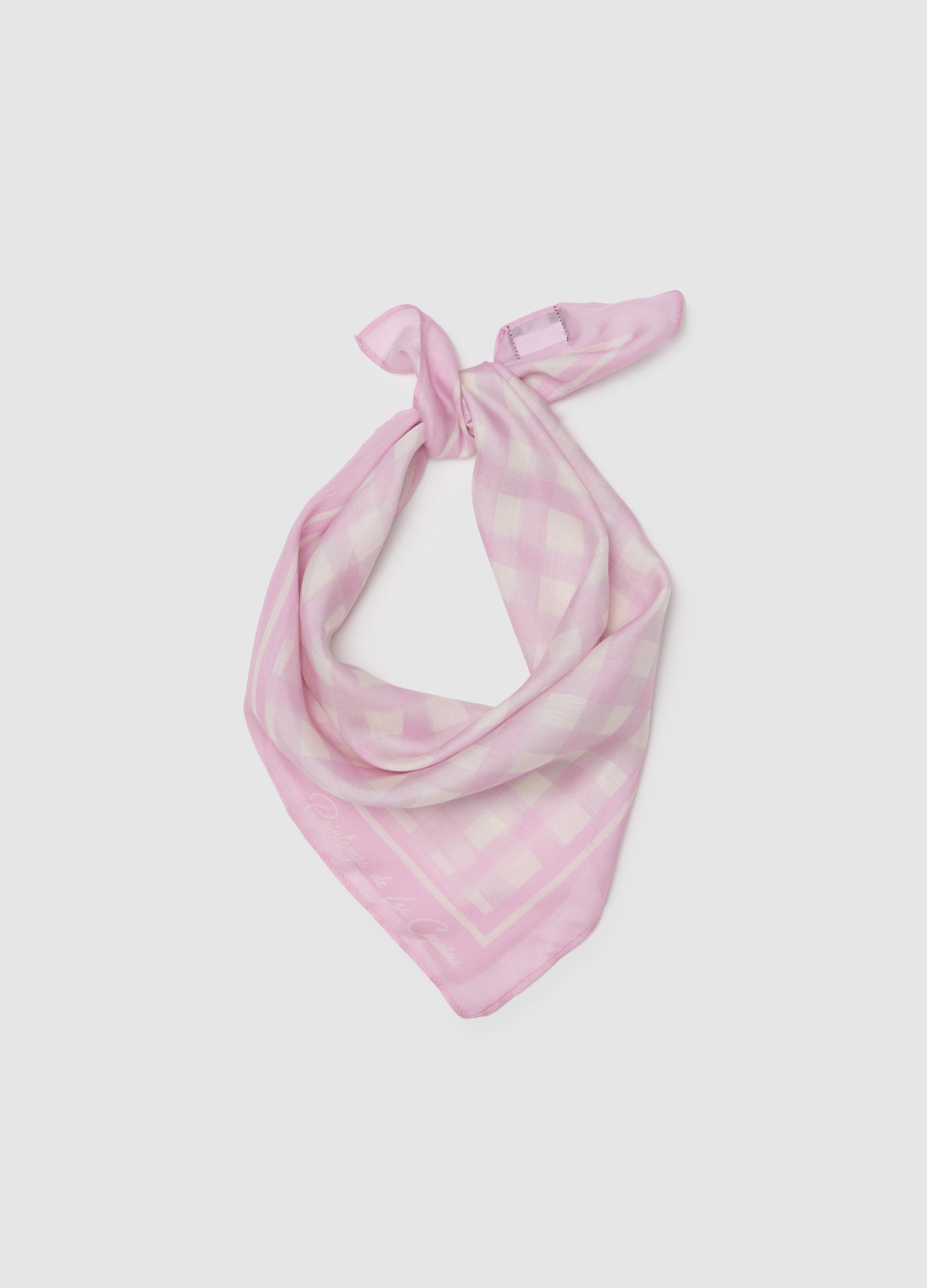 LES COPAINS, Pañuelo De Modal Y Seda A Cuadros Multicolor, Mujer, Pink/White, Talla: FASUL