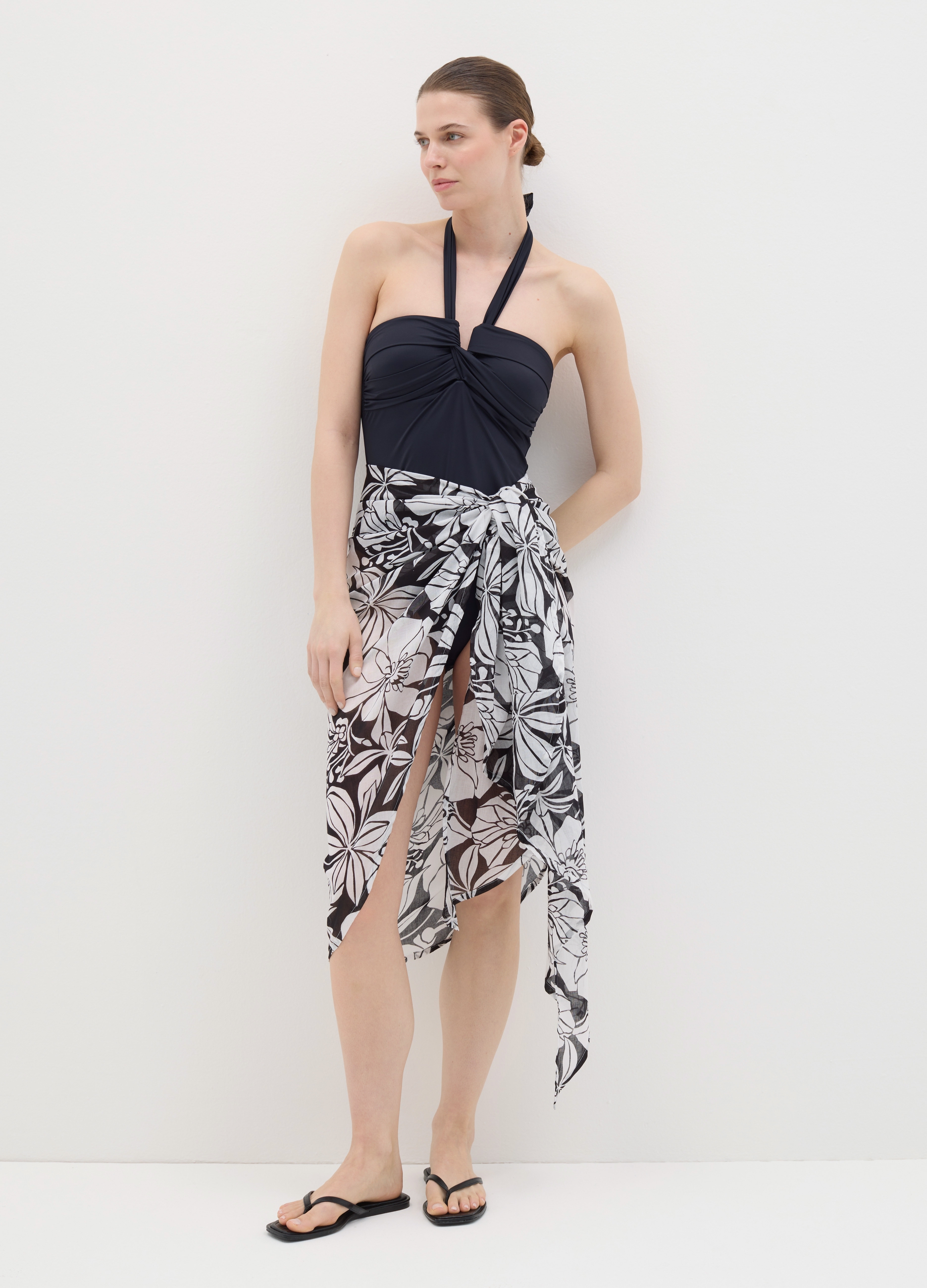 OVS , Pareo Lungo Da Donna In Puro Cotone Multicolor Con Fantasia Floreale, Multicolor, Taglia: ONE SIZE