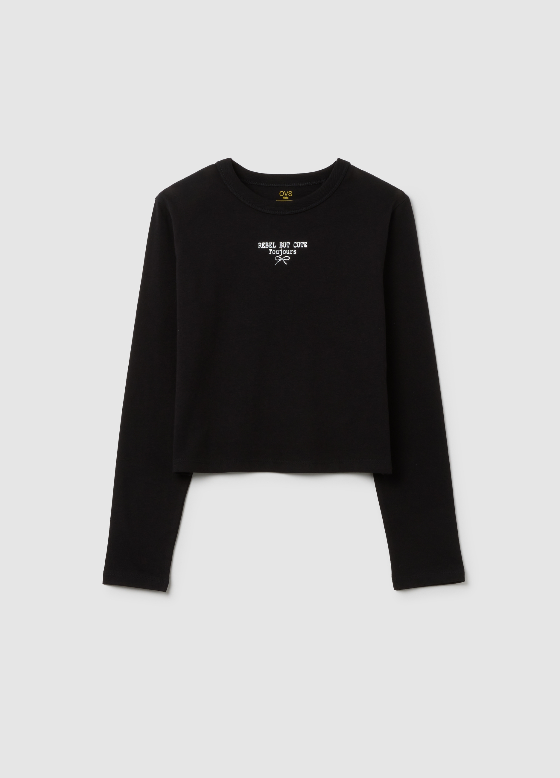 Maglietta Da Ragazza In Puro Cotone Nero Regular Fit, Niña, Gunmetal, Talla: 11-12