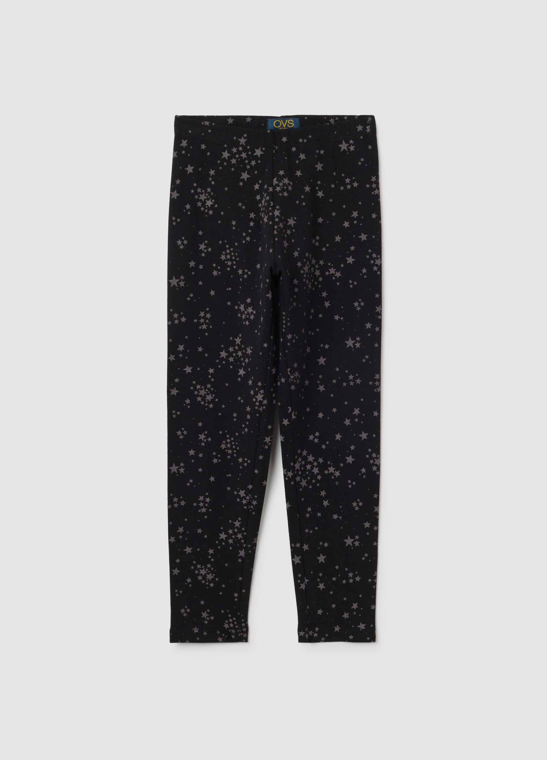 OVS, Leggings Da Bambina In Cotone Elasticizzato Nero Skinny, Mädchen, Gunmetal, Größe: 3-4