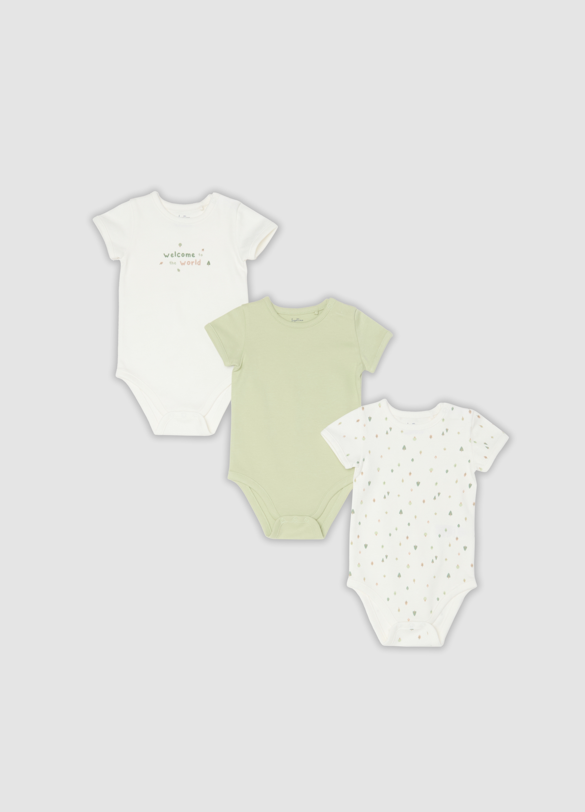 FAGOTTINO, Tripack Di Body Multicolor In Puro Cotone Organico Con Stampa Per Neonato, Multicolor, Taglia: 1-3