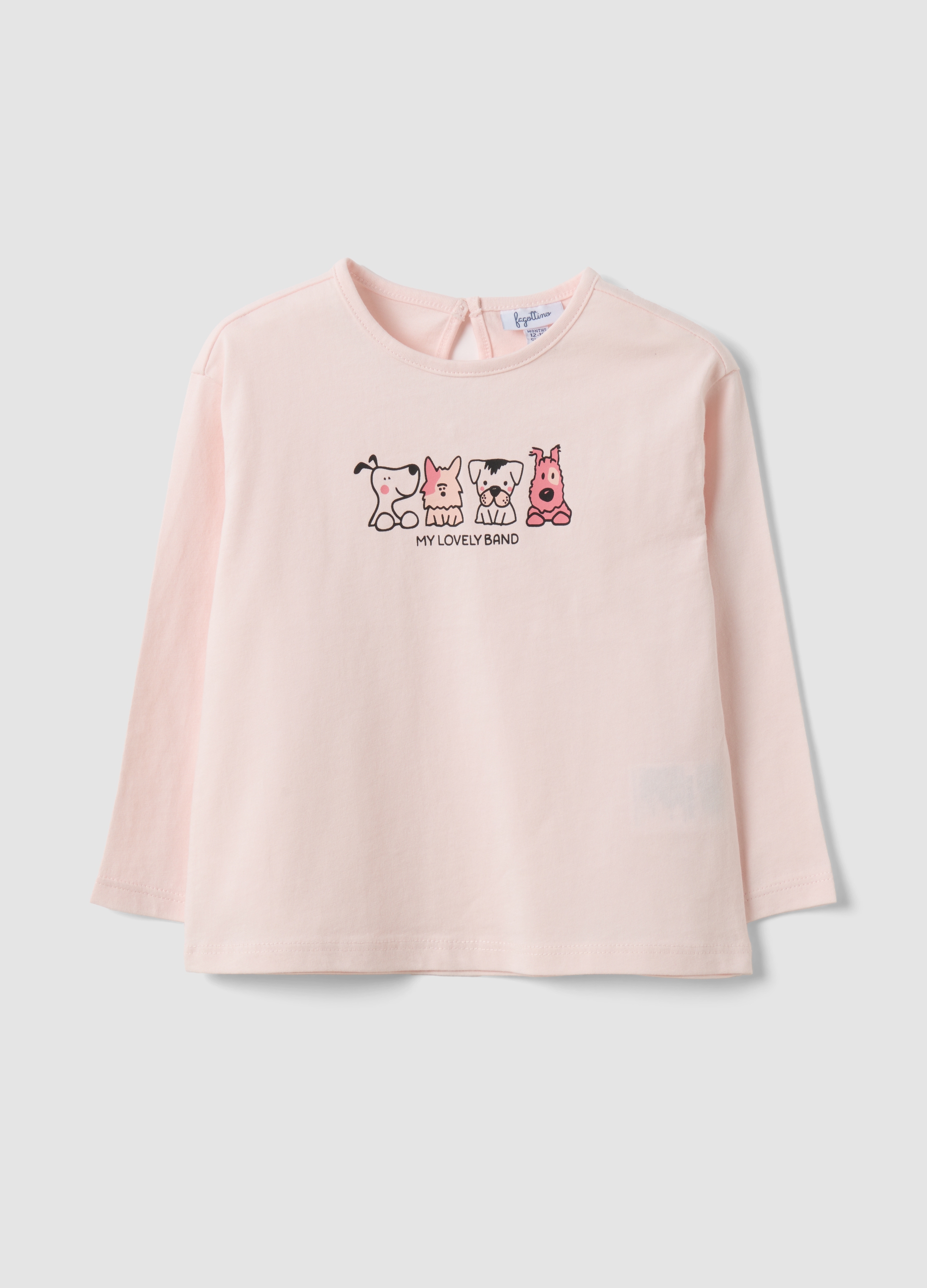 FAGOTTINO, Maglietta Rosa In Misto Cotone Organico E Viscosa Con Animaletti Per Bimba, Bambina, Rosa, Taglia: 9-12