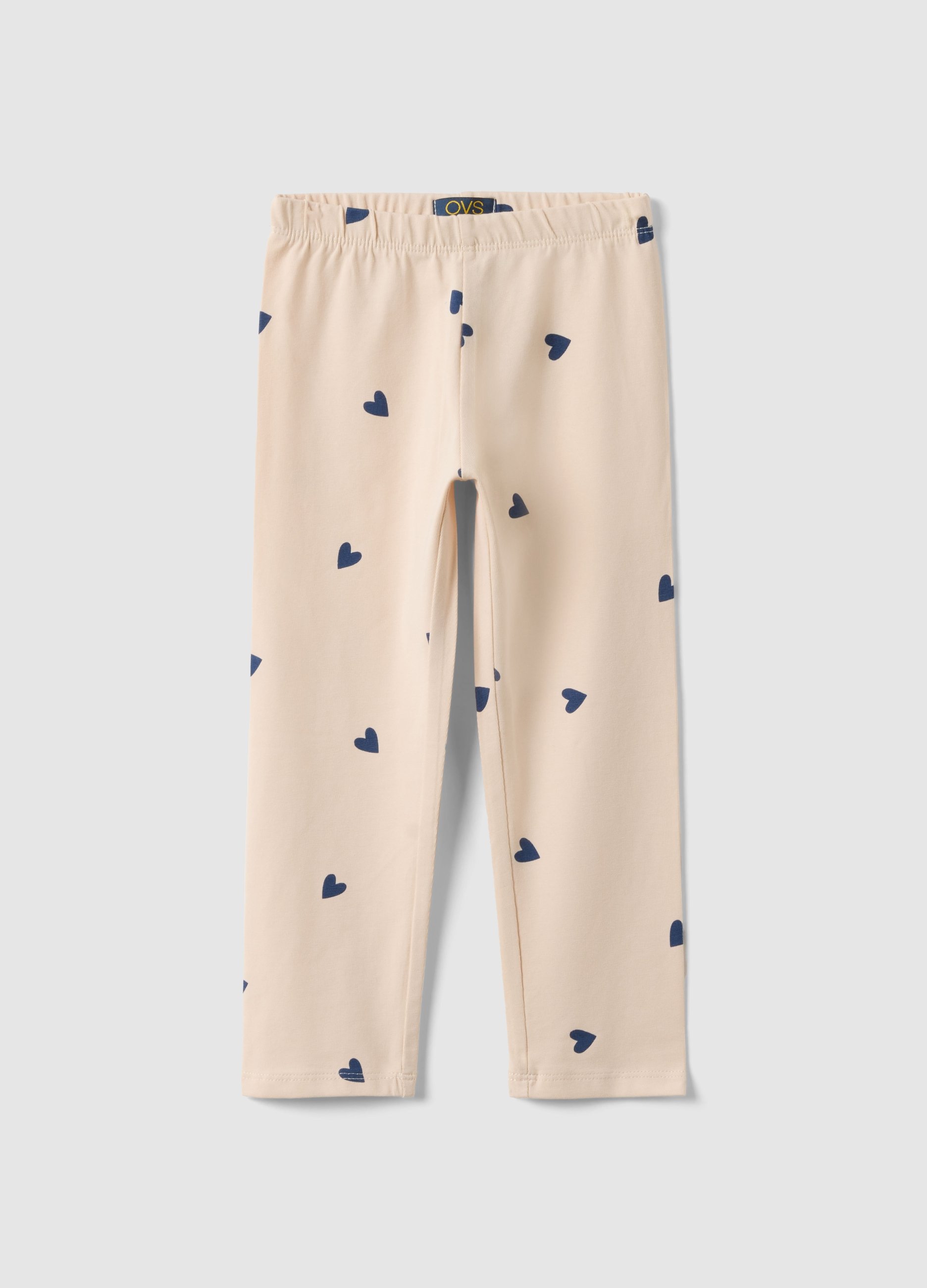 OVS KIDS, Leggings Beige Ajustados De Algodón Elástico Para Niña Con Dibujos, Niña, Beige Claro, Talla: 3-4