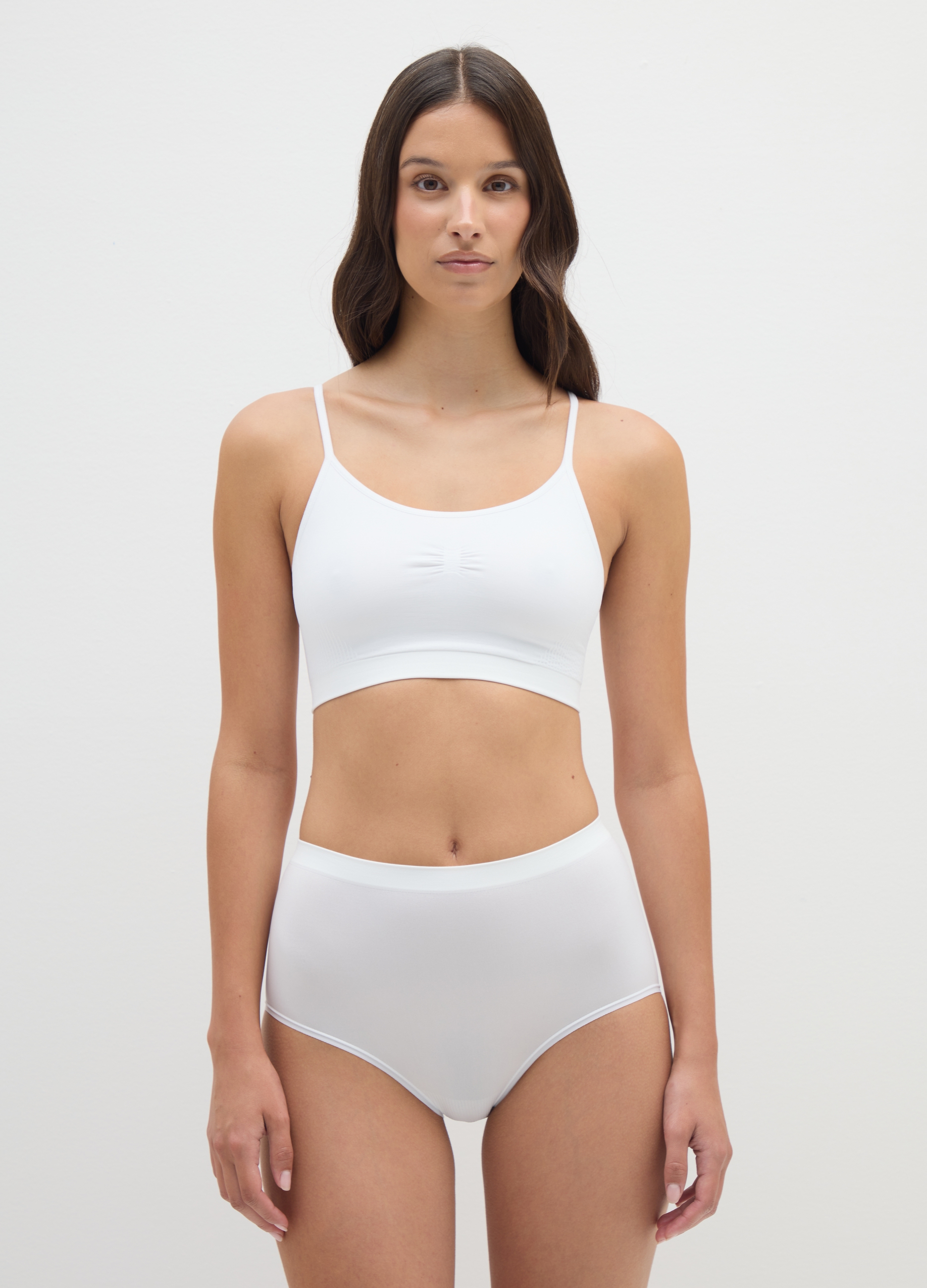 Sujetador De Tela Elástica Blanco, Mujer, Blanco óptico, Talla: 36