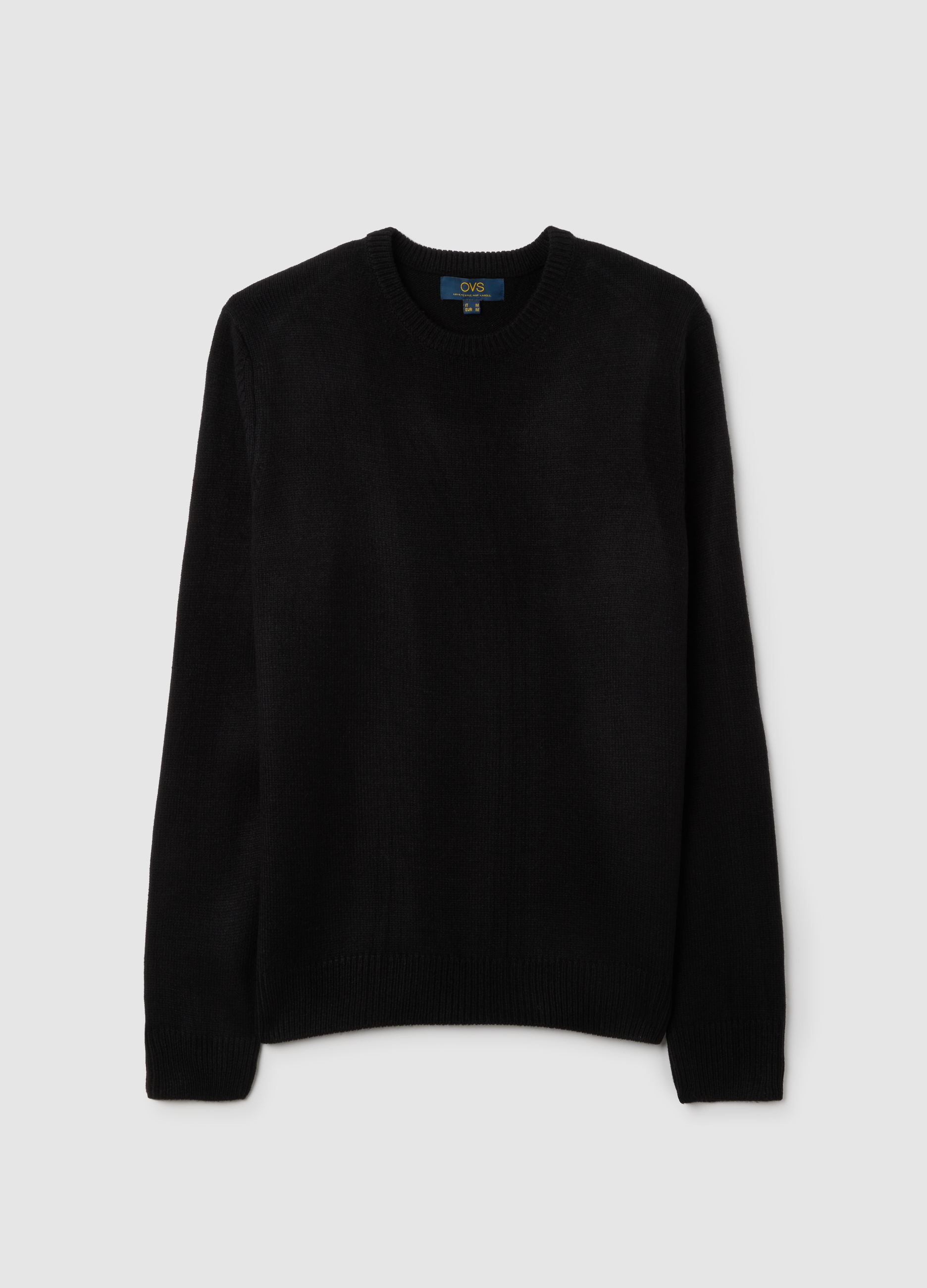 Maglione Con Girocollo Nero Regular Fit, Hombre, Gunmetal, Talla: XXL