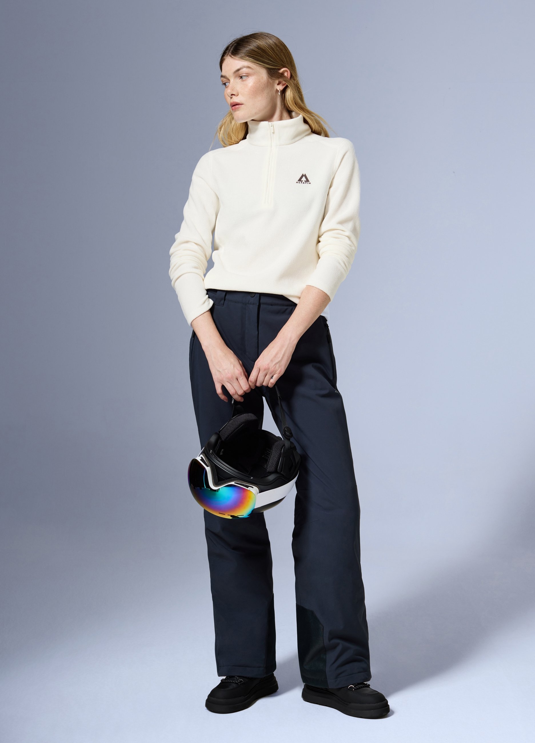 ALTAVIA, Pile Half Zip Altavia With Deborah Compagnoni, Donna, Bianco, Taglia: XXL