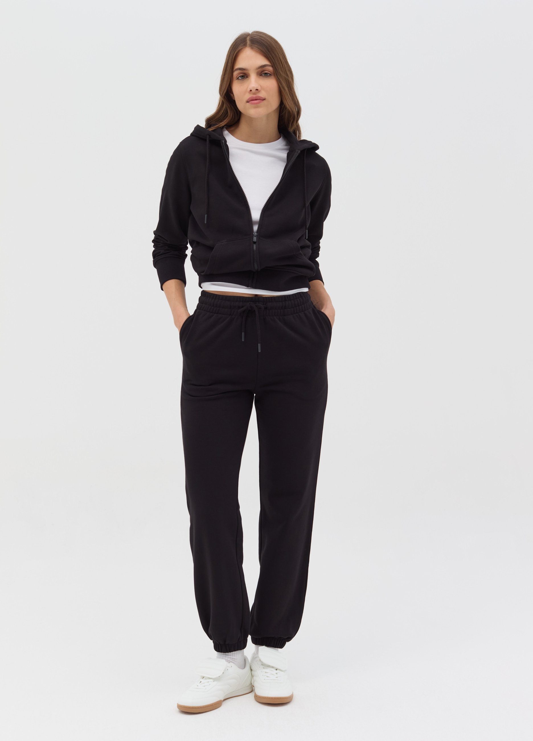 Sudadera Con Cremallera Essential Con Capucha, Mujer, Negro, Talla: XXL