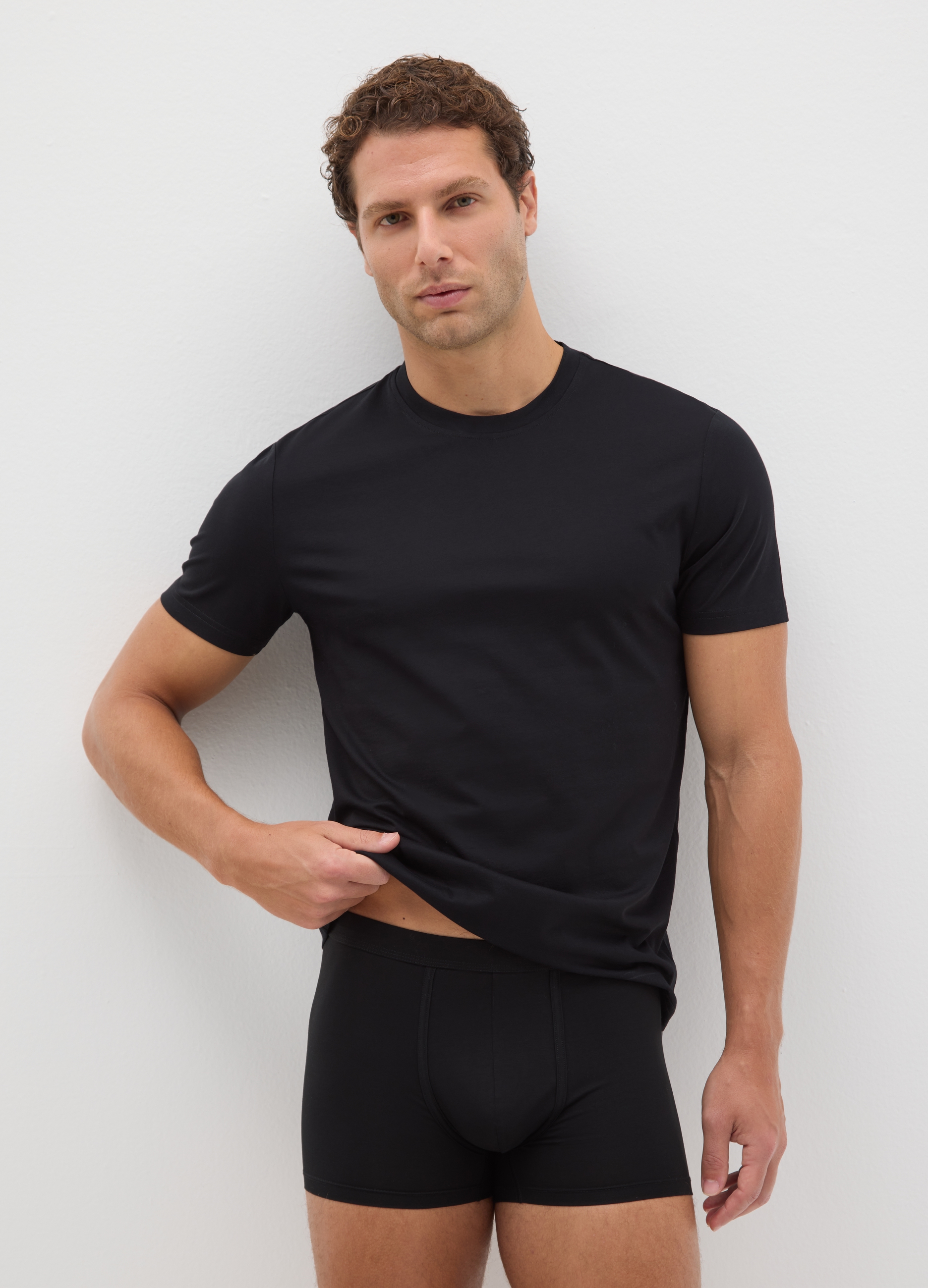 OVS, Bipack Boxer In Misto Cotone Elasticizzato Neri Regular Fit, Uomo, Nero, Taglia: S