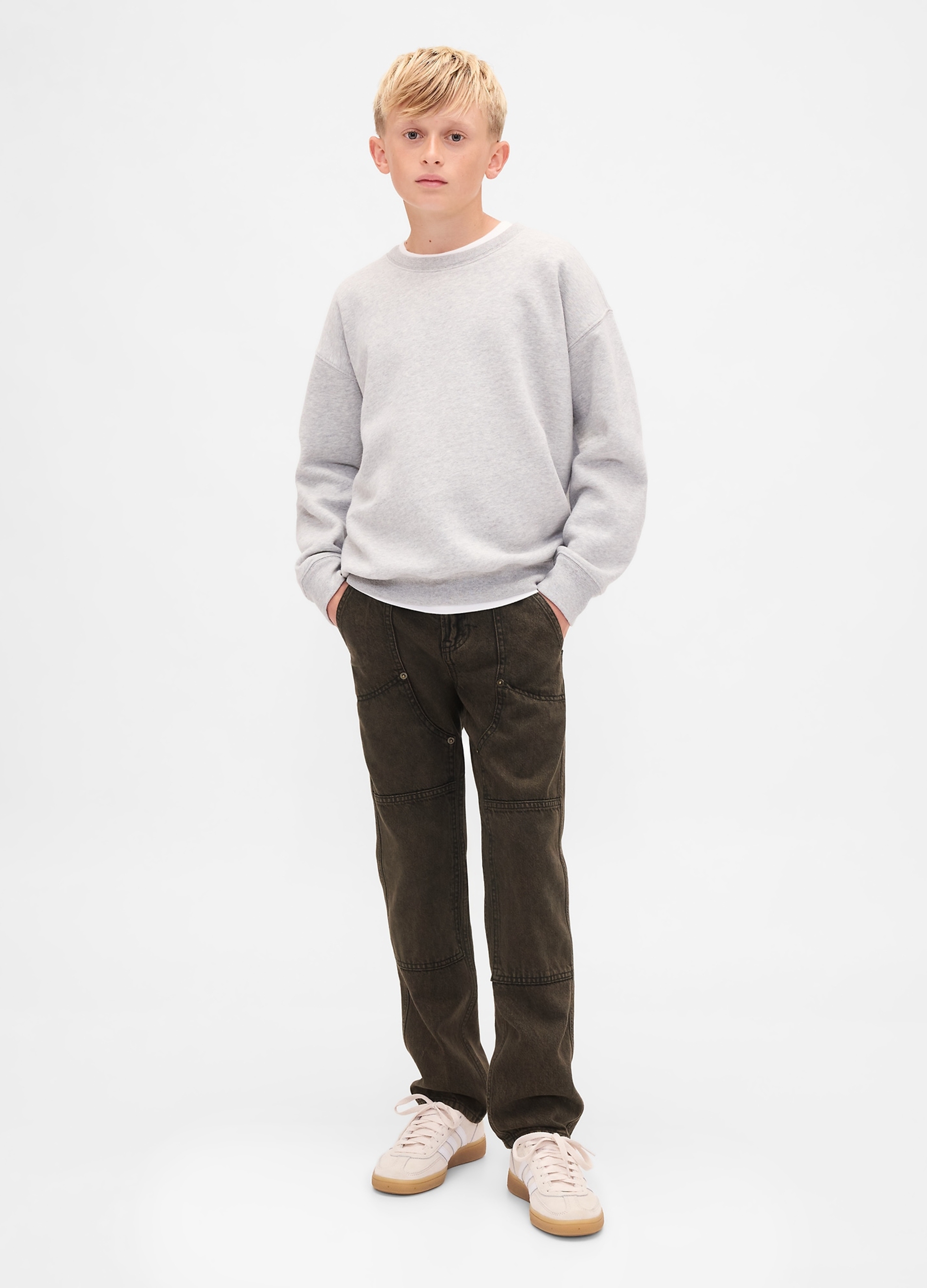 GAP KIDS, Pantaloni Cargo In Cotone, Bambino, Nero, Taglia: 8Y/130-137